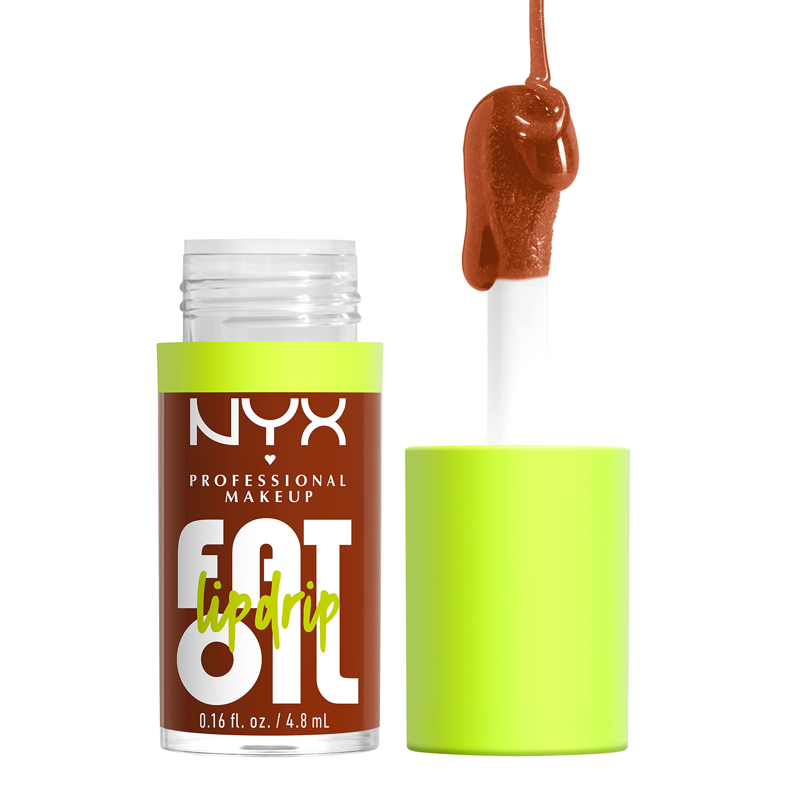NYX PROFESSIONAL MAKEUP Fat Oil Lip Drip, Moisturizing, Shiny and Vegan Tinted Lip gloss - Scrollin (Deep caramel)