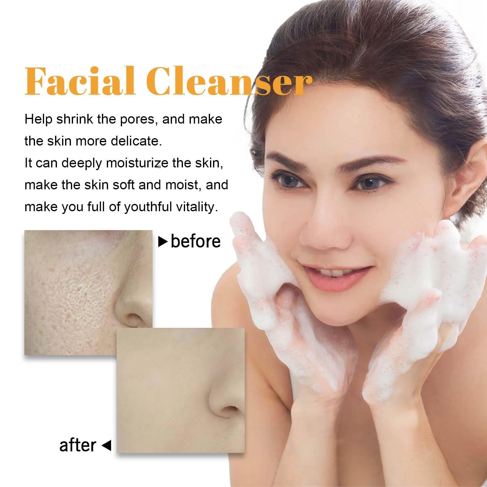 2 Pcs Glow Wash Turmeric Face Wash With Brush, Deep Cleanser Facial Exfoliating Scrub for All Skin.