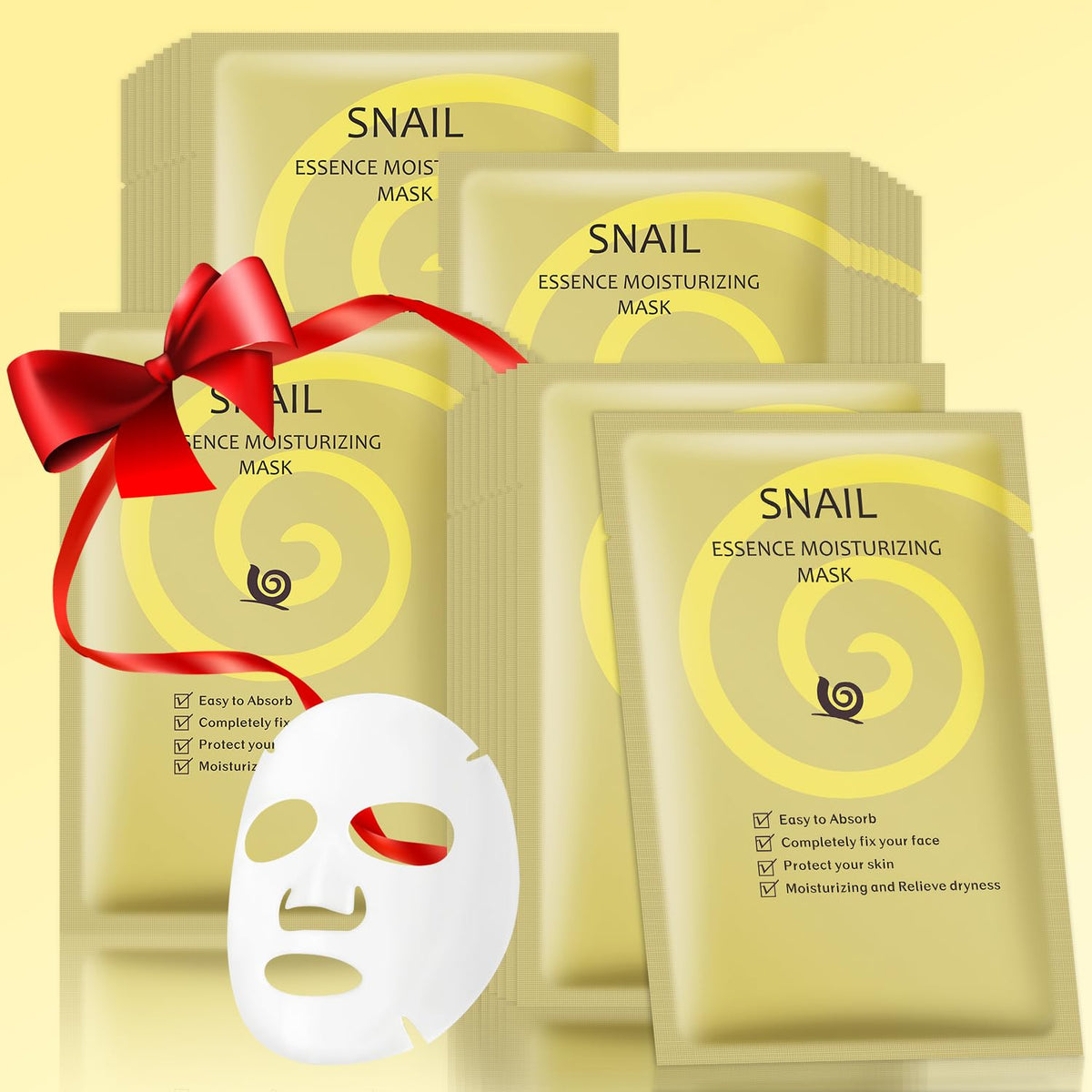 Snail Mucin Sheet Mask 10 Pack, Face Masks Skincare, Hydrating Sheet Masks For Women, Facial Masks Skin Care, Self Care Gifts, S