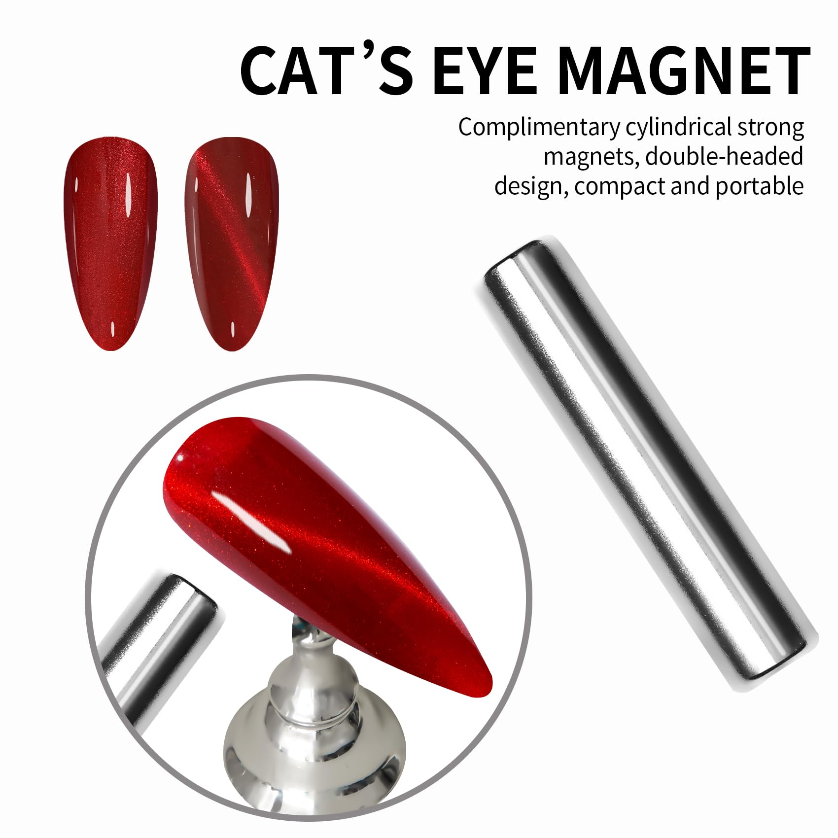 Maychao 15Ml Cat Eye Gel Nail Polish 1Pc Red Gel Polish With Magnet Soak Off Holographic Magnetic Nail Polish For Nail Art Manic