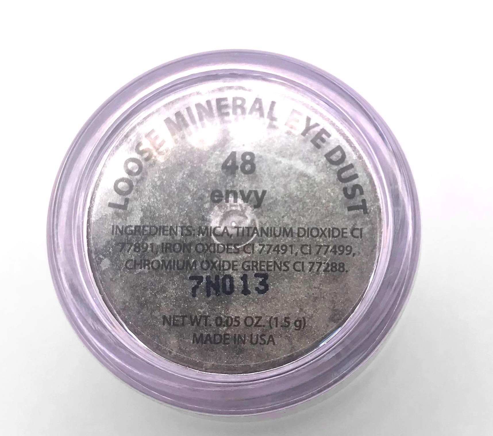 Pure Ziva Dark Envy Army Glitter Green Single Loose Powder Eyeshadow; Vegan, Talc & Paraben Free