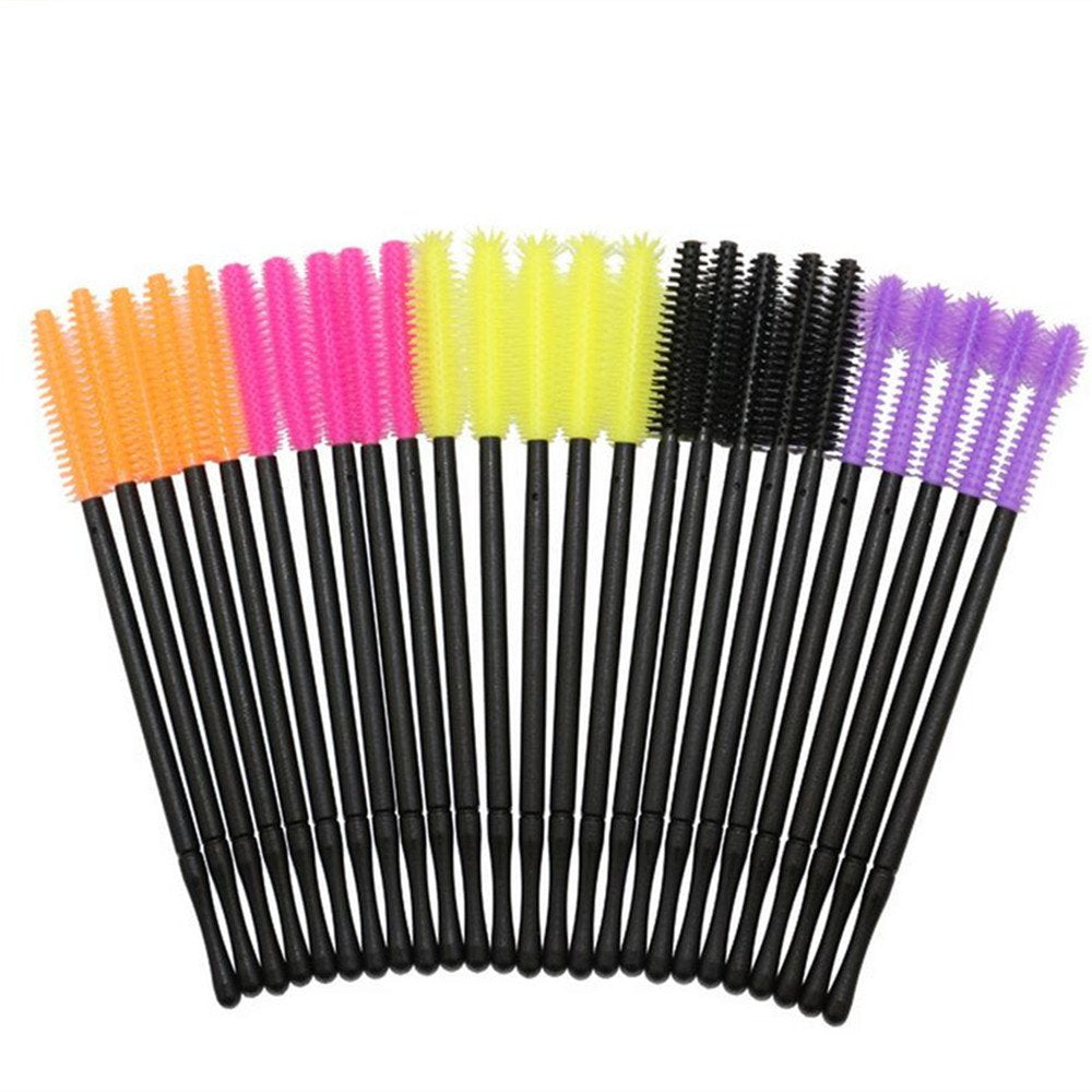 Coshine 100pcs Pro Disposable Silicone Mascara Eyeliner Wands Applicator Eyeliner Lip Liner Brushes Makekup Tools (silicone masc