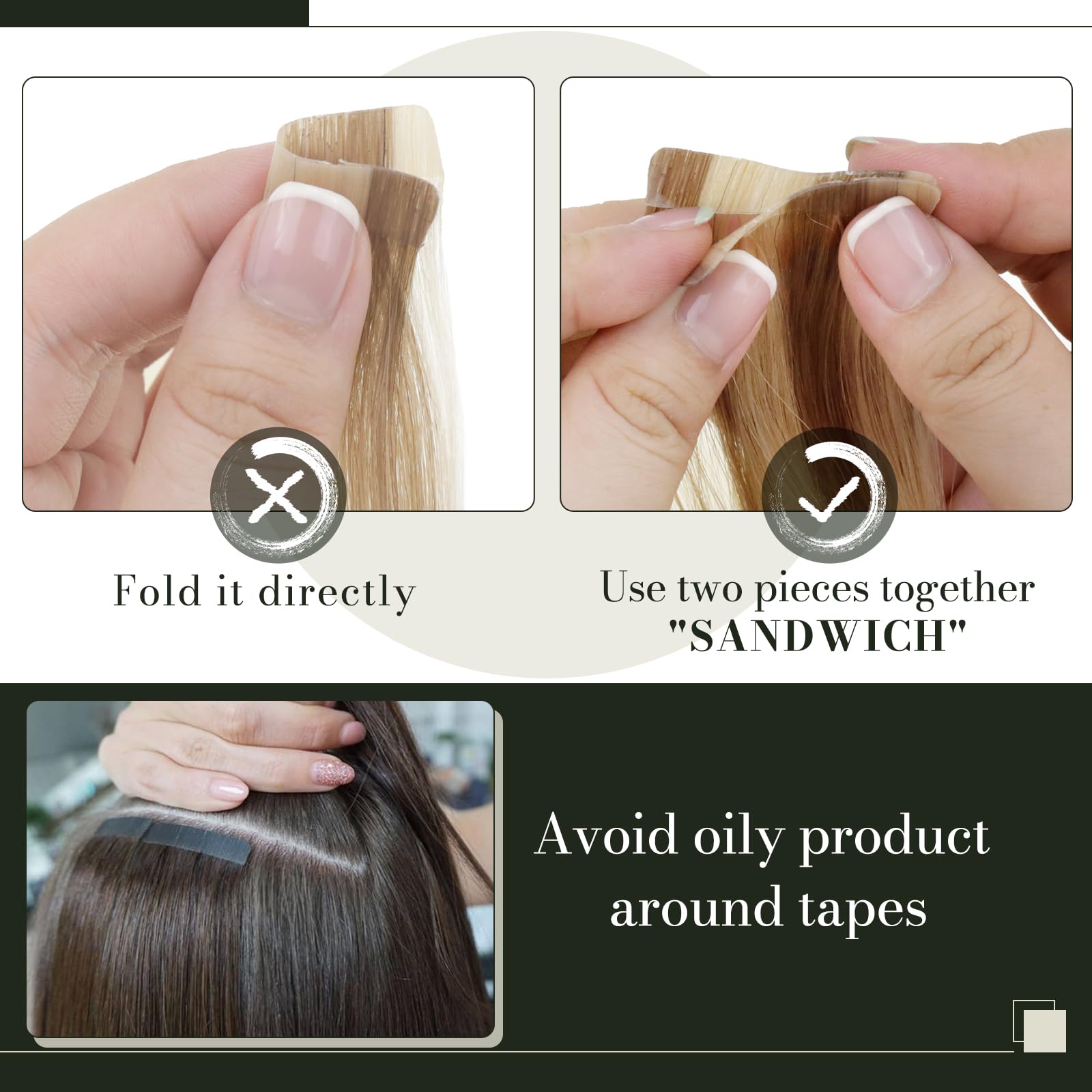 Runature 18 Inches Ombre Brown Tape In Hair Extensions Human Hair Long Tape In Remy Hair Extensions Balayage Light Brown Fading