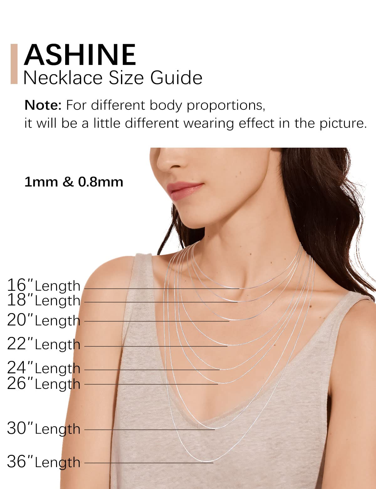 ASHINE Sterling Silver Chain Silver Chain Necklace for Women Silver Necklace Chain Chain Necklace Valentine (1mm Box Chain Lobst