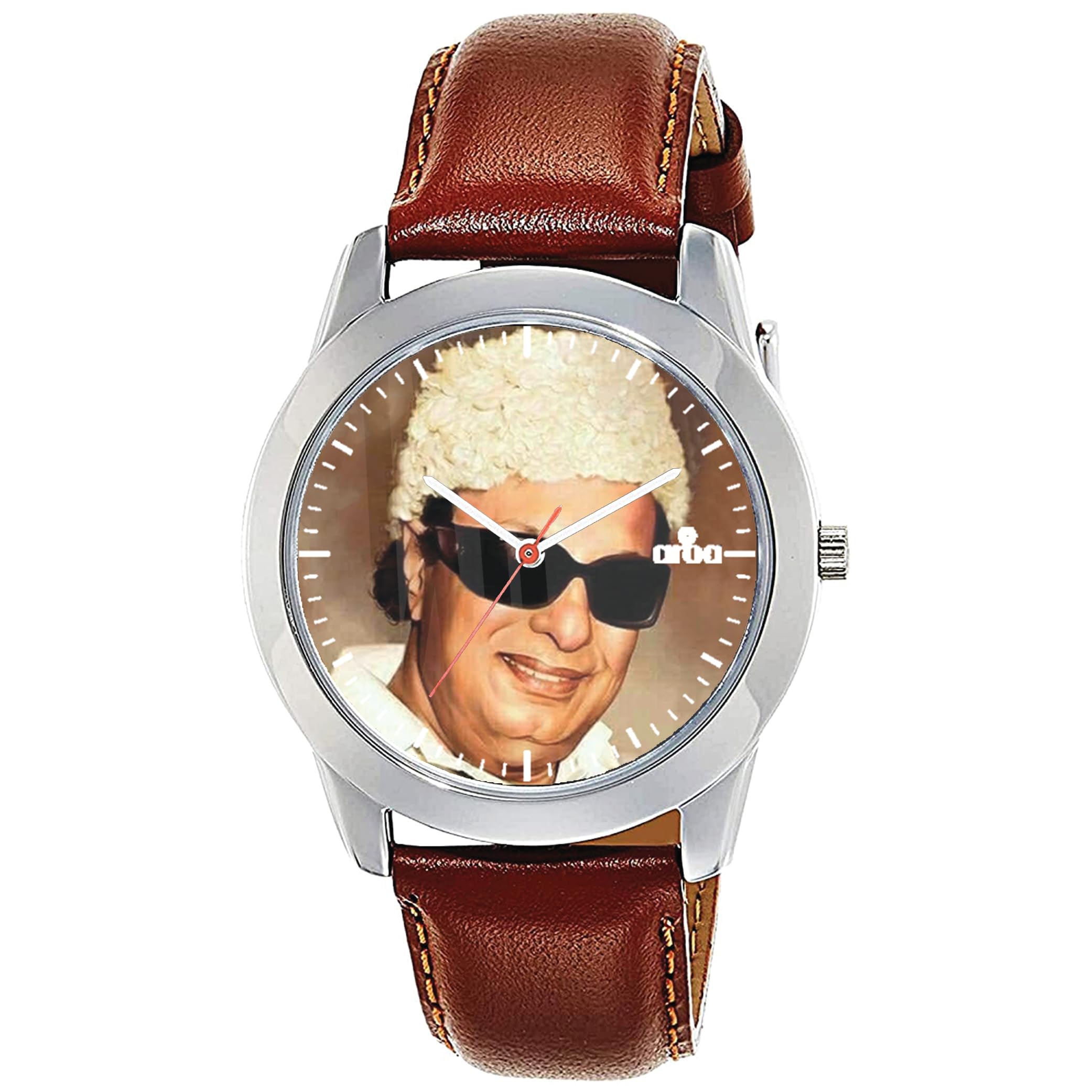 Aroa For Men With Makkal Thilagam Mgr Model :1360 In Steel Metal Type Brown Strap Analog Brown Dial For Men Stylish For Boys