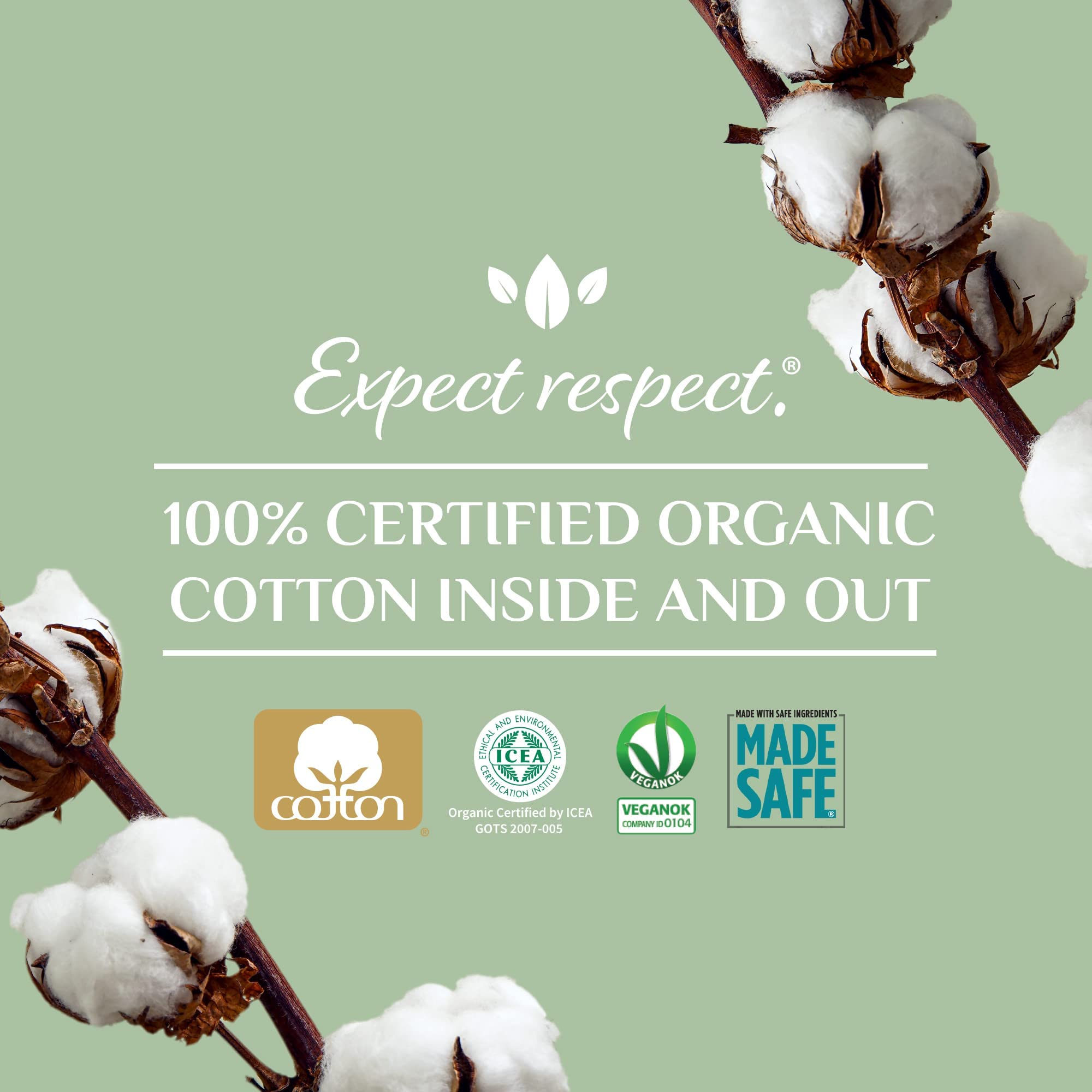 Organyc Organic Cotton Balls for Sensitive Skin, 100 Count, White, Pack of 1, Model ORGBT03