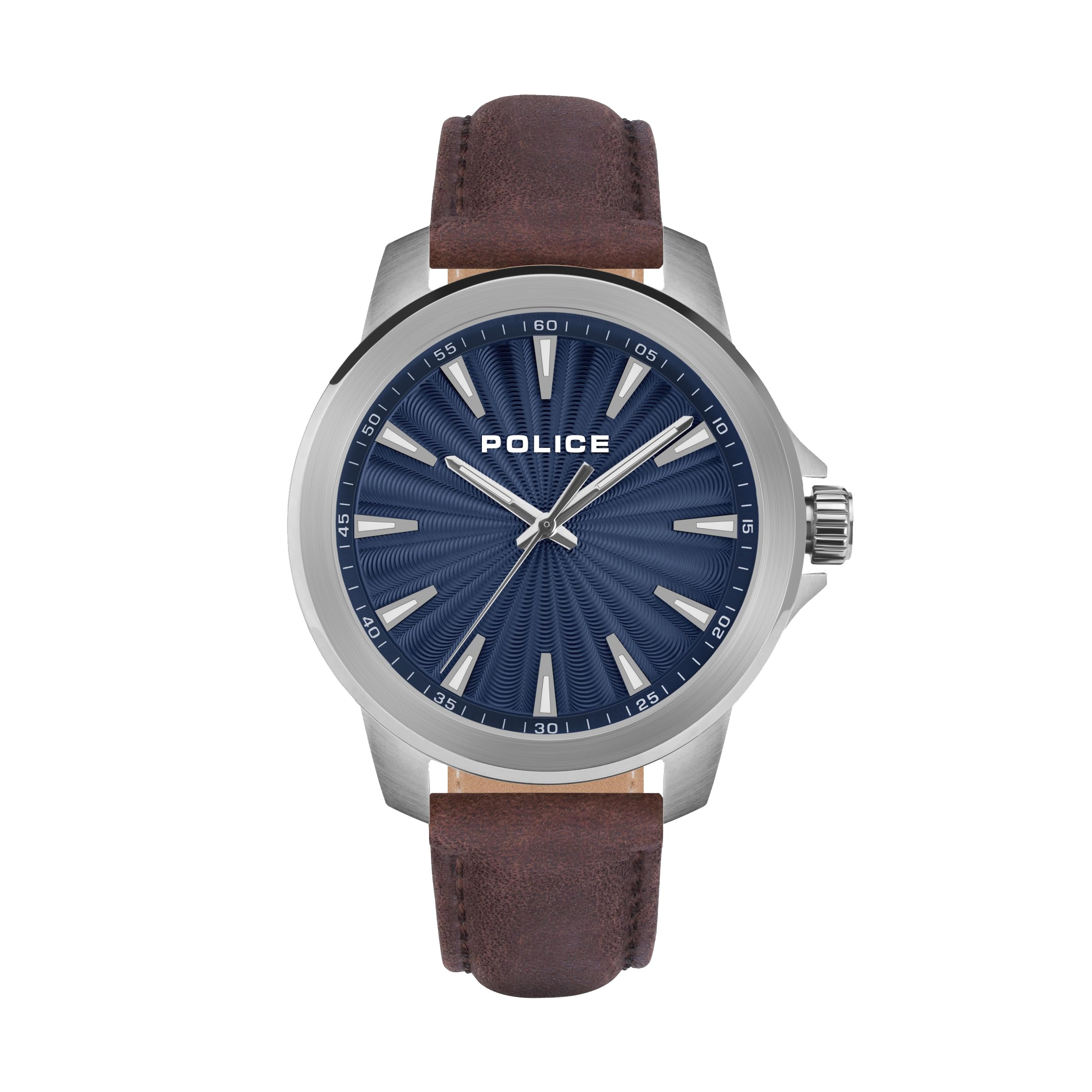 Police Quartz Multifunction Brown Dial Leather Strap Watch For MenPlpewja2207803W/Plpewja2207803