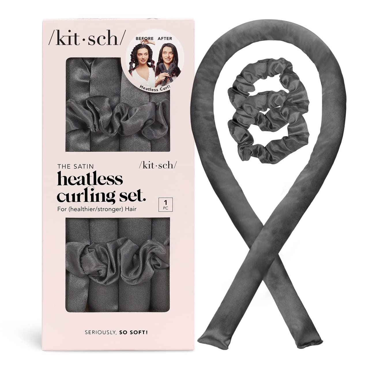 Kitsch Satin Heatless Curling Set - Hair Rollers for Heatless Curls | Heatless Hair Curlers & Hot Rollers | Hair Curlers To Slee
