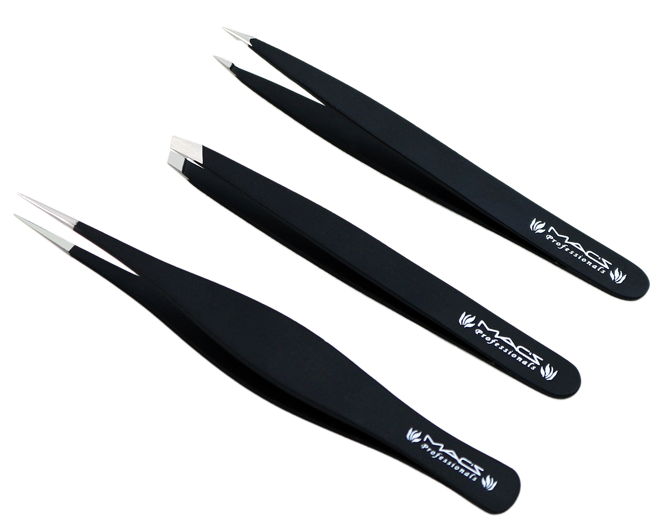 MACS TWEEZERS SET;- for Eyebrow Plucking, Ingrown Hair -Best for Eyebrow Hair, Facial Hair Removal - Stainless Steel Precision S