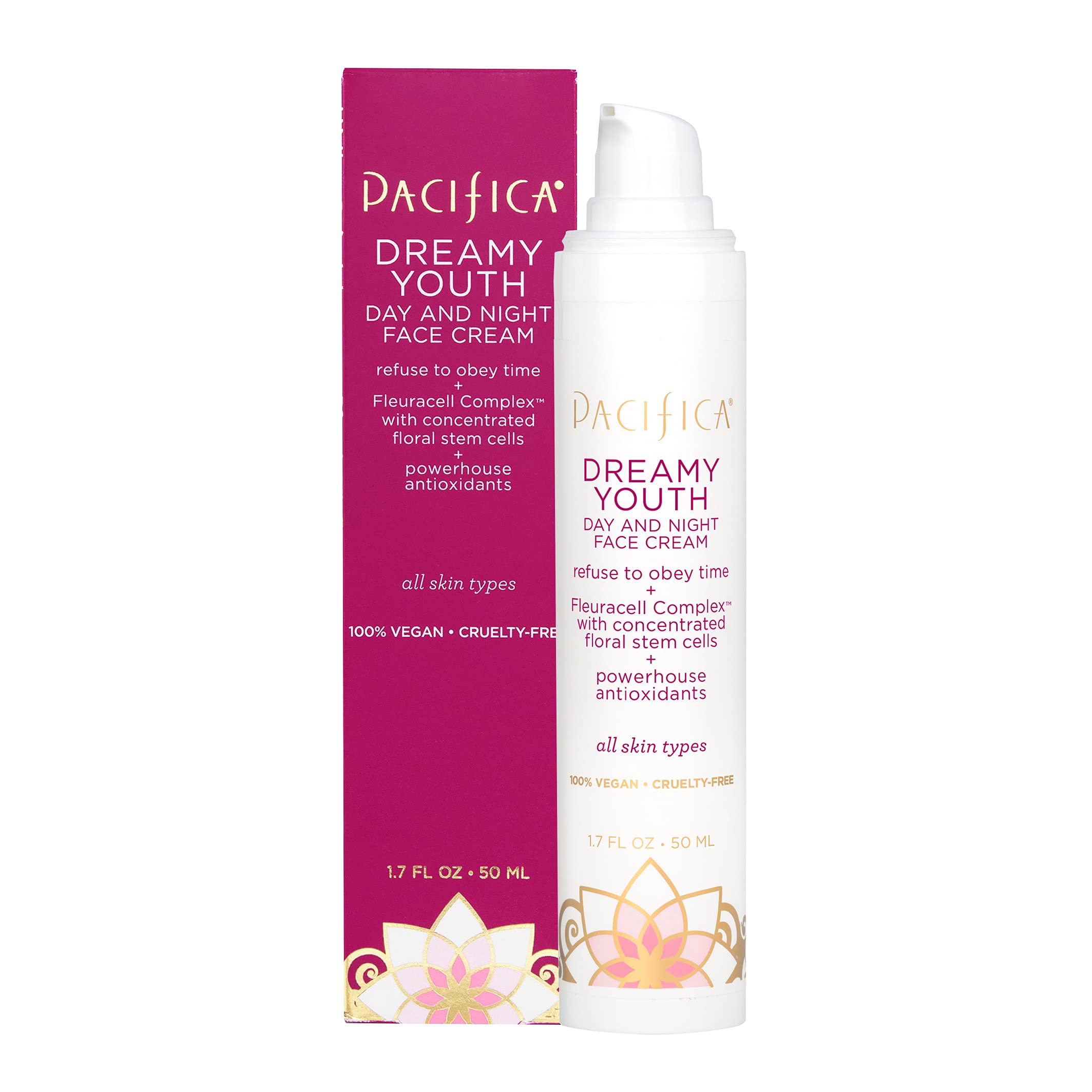 Pacifica Beauty, Dreamy Youth Day And Night Face Cream, Daily Hydrating Facial Moisturizer, For All Skin Types, Made With Peptid
