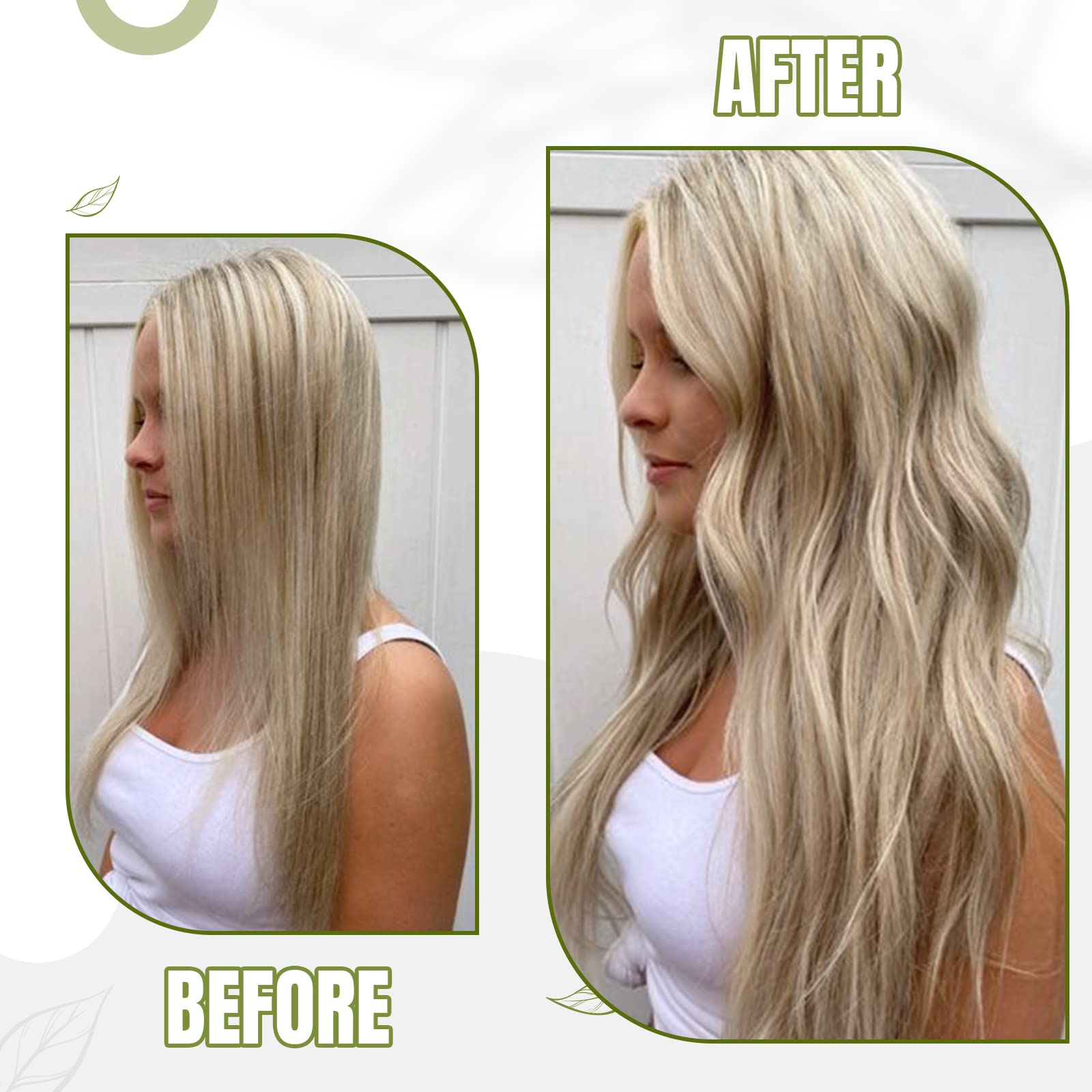 Runature Clip In Human Hair Extensions Ash Blonde Highlights Clip In Hair Extensions 16 Inch 50G Straight Clip In Hair Extension