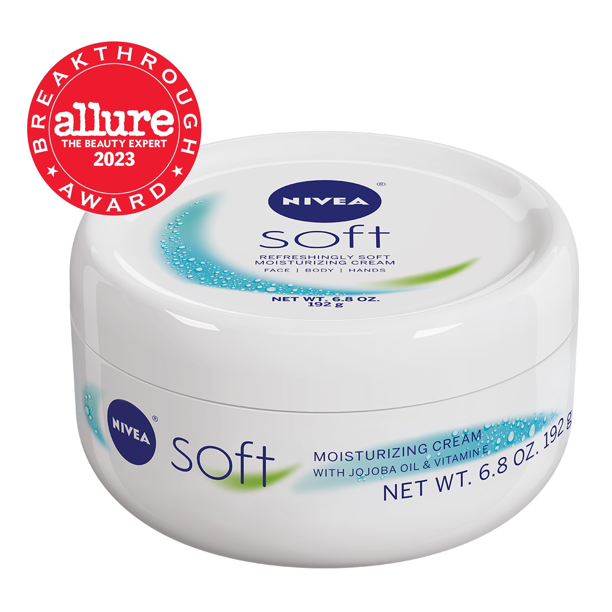 Nivea Soft Refreshingly Moisturizing Face, Body and Hand Cream, 3 Pack of 6.8 Oz Jars