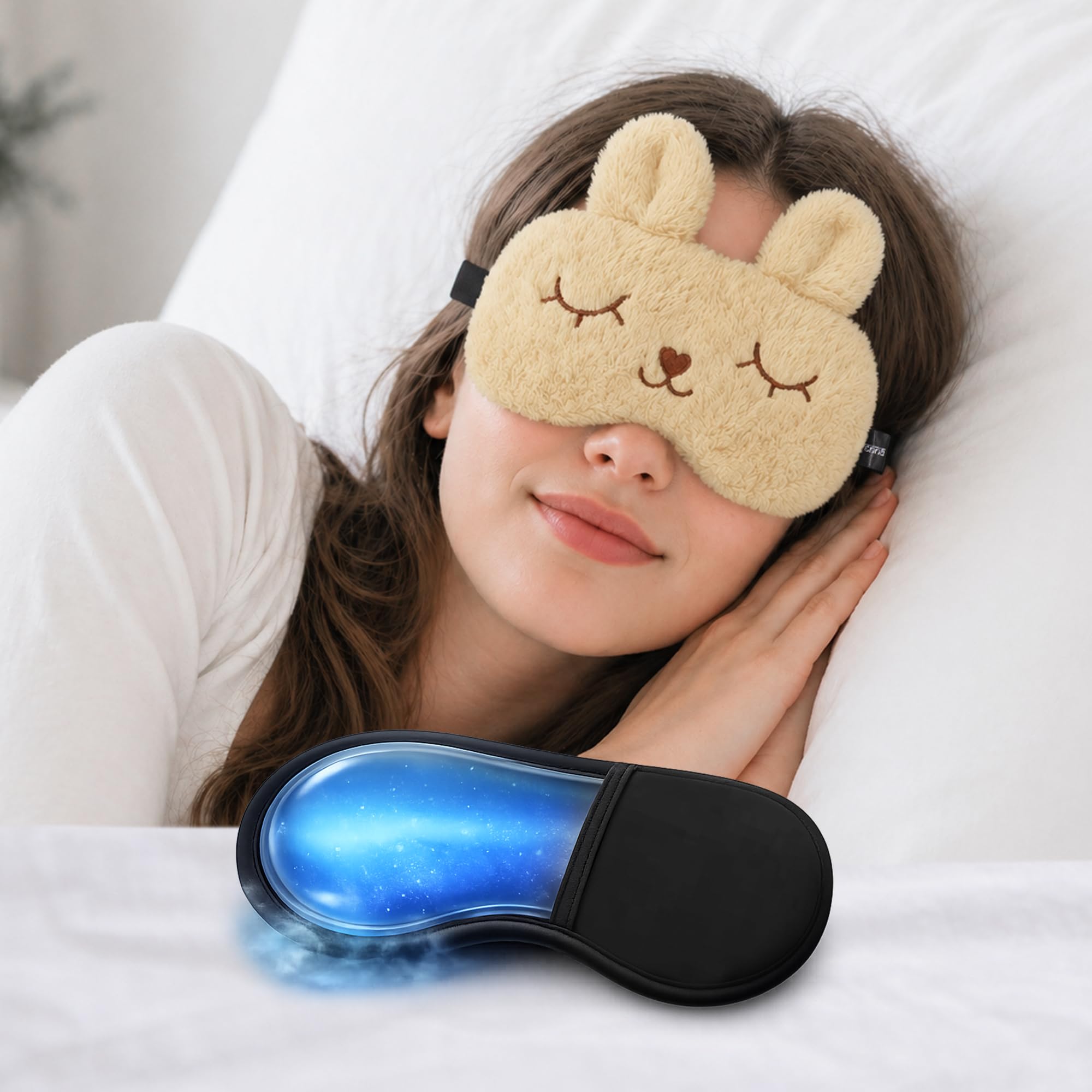 Jenna Eye Mask For Sleeping With Adjustable Strap Super Soft Sleeping Mask Blind Fold For Comfortable Sleep Travelling Sleep Mas