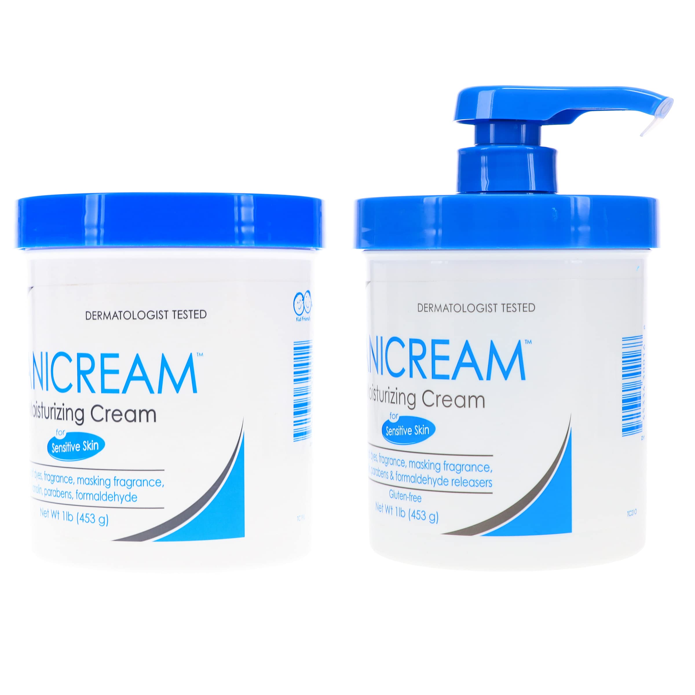 Vanicream Moisturizing Skin Cream With Pump Dispenser Plus Bonus Jar Combo Pack, 1 Pound Each