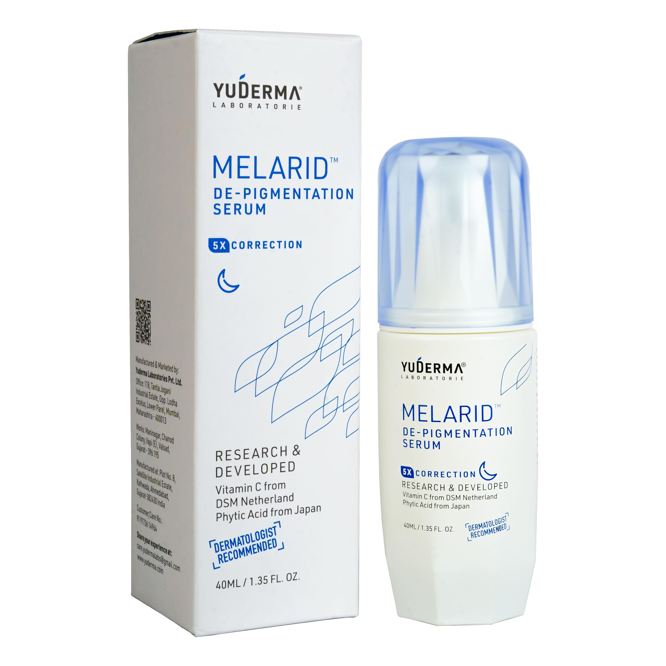 Yuderma Melarid 5X Correction De-Pigmentation Serum 40Ml | Face Serum For Uneven Tone & Dark Spots | Supports Pigmentation Remov