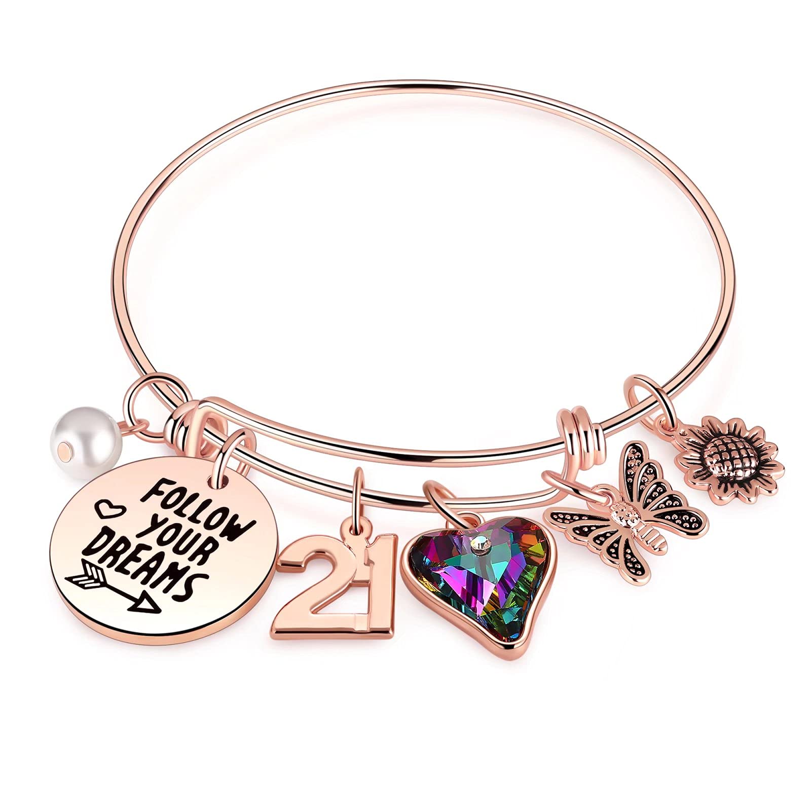 Ursteel 21st Birthday Gifts for Girls, Sweet 21 Gifts for Teen Girl Friend Female Sister Daughter Turning Twenty-One Fabulous Bi