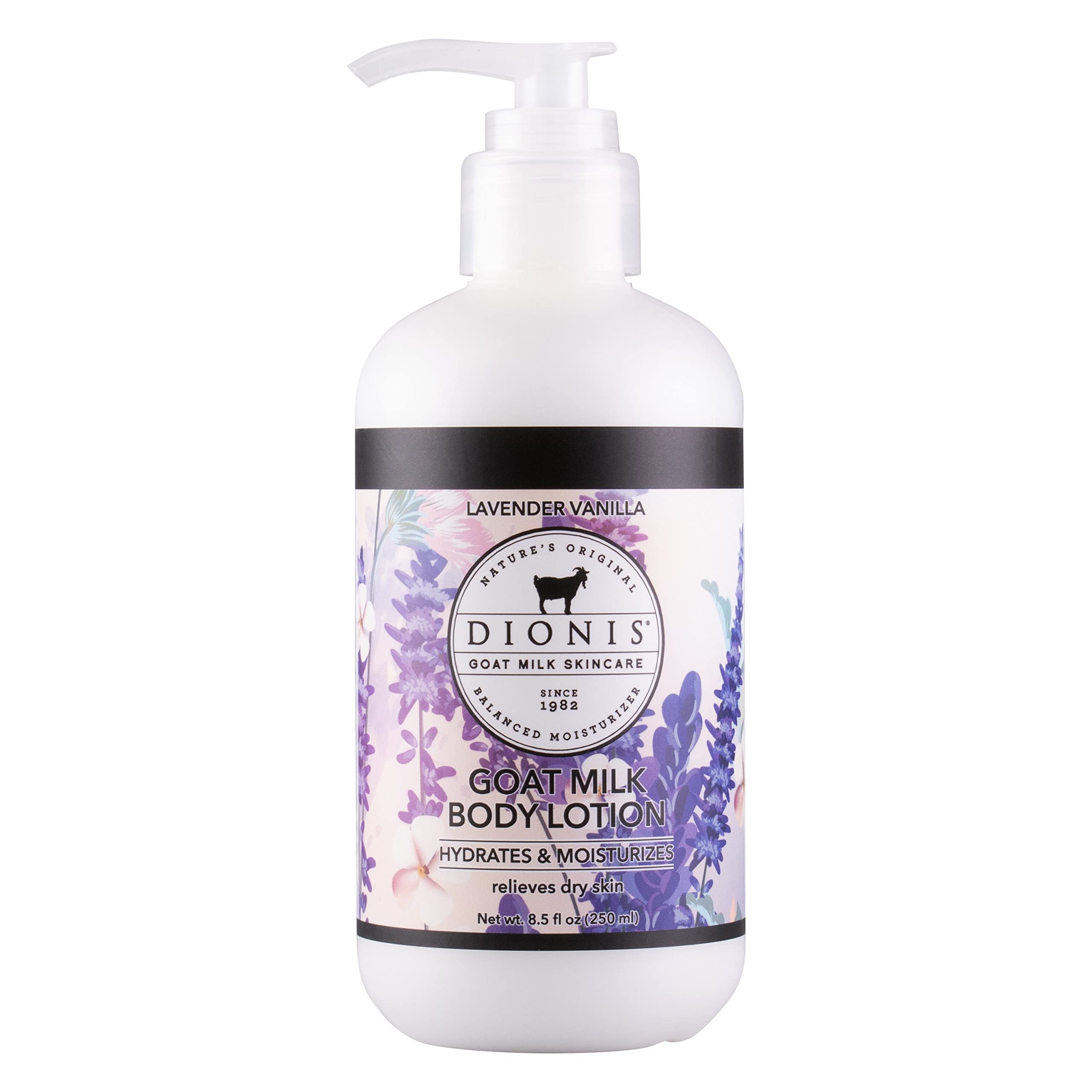 Dionis Goat Milk Body Lotion, 8.5Oz Full Size Bottle Lavender Vanilla Scented Body Cream With Pump, Vitamins & Minerals Moisturi