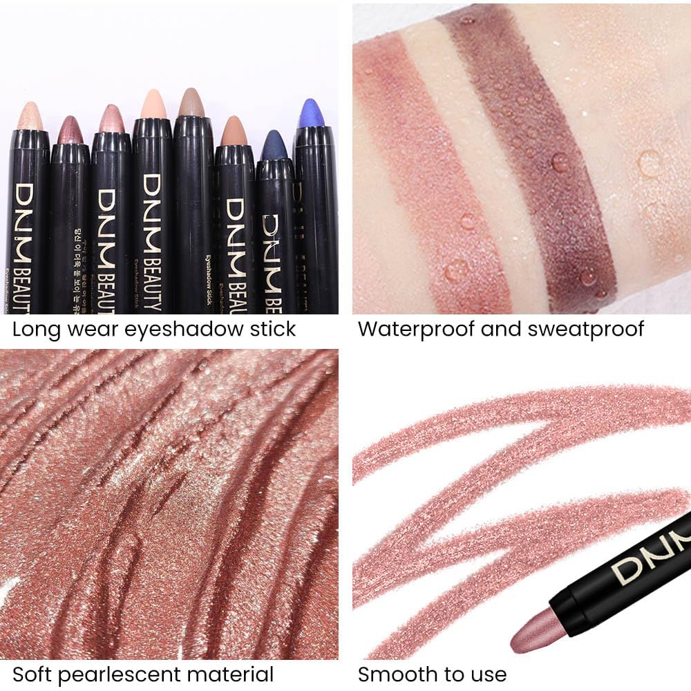 Evpct 2Pcs Cream Eyeshadow Sticks Set For Eyes Waterproof, Rose Shimmer Matte Eye Shadow Stick Pencil Pen Bulk Sombras En Crema