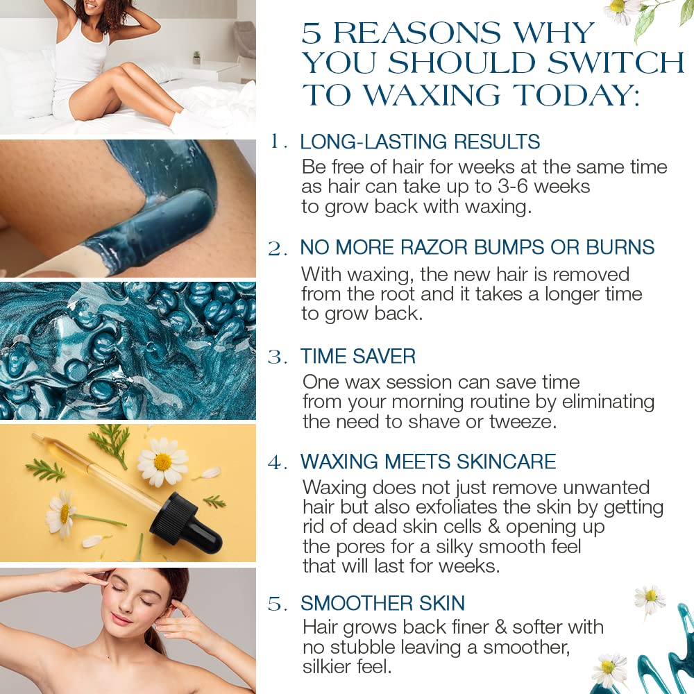 Gigi Hard Wax Beads, Soothing Azulene Hair Removal Wax For Sensitive Skin, 14 Oz