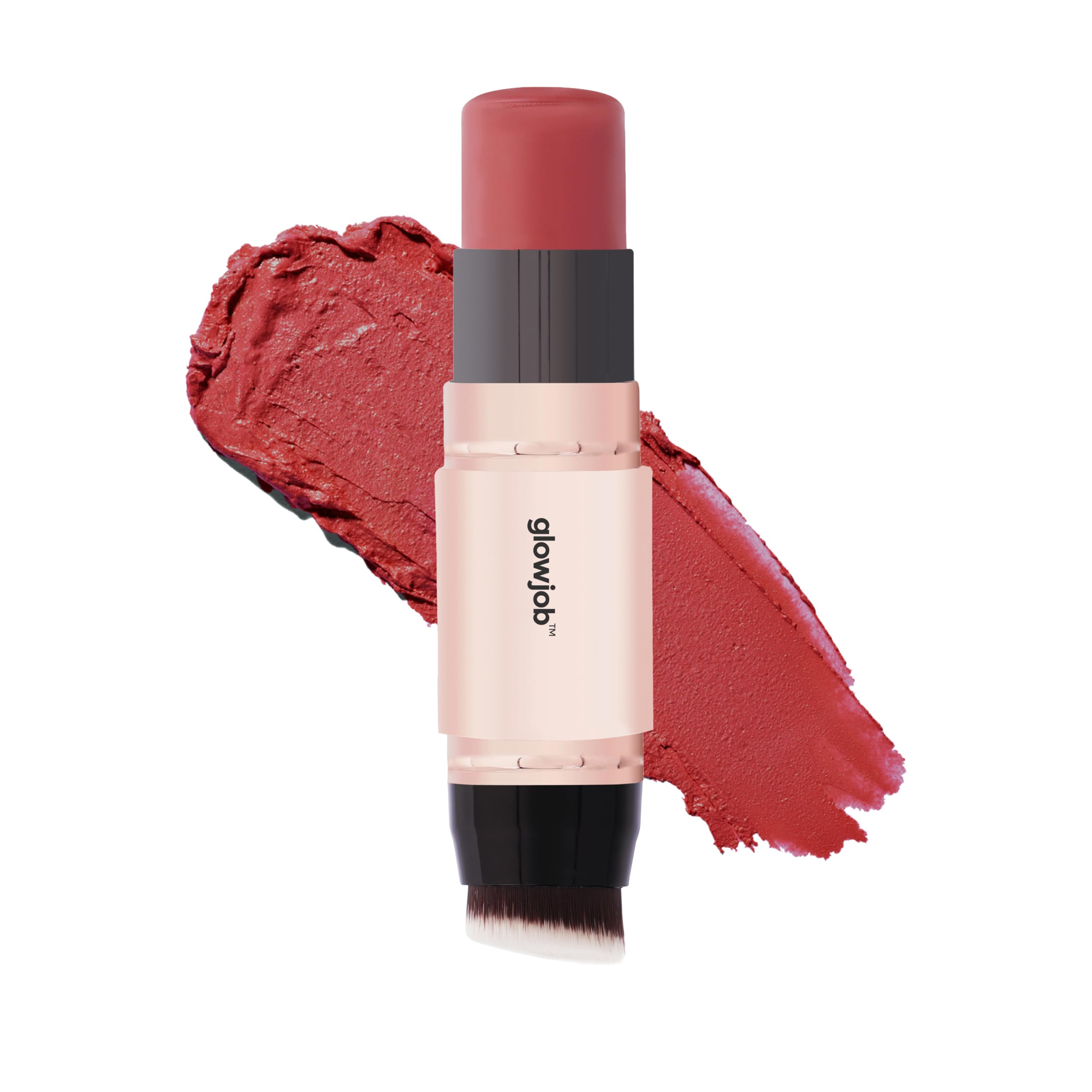 Glowjob Blush Dried Rose, Cream & Brush Multipurpose Stick | Rich Creamy Natural | Smooth, Blendable | Lightweight, LongLasting