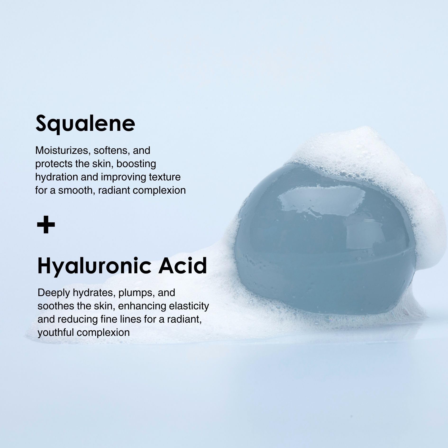 Naisture Be Bare Aqua Jelly Ball Cleanser, Daily Face Wash Korean Skin Care Cleanser Ball For Dry Skin With Squalane & Hyaluroni