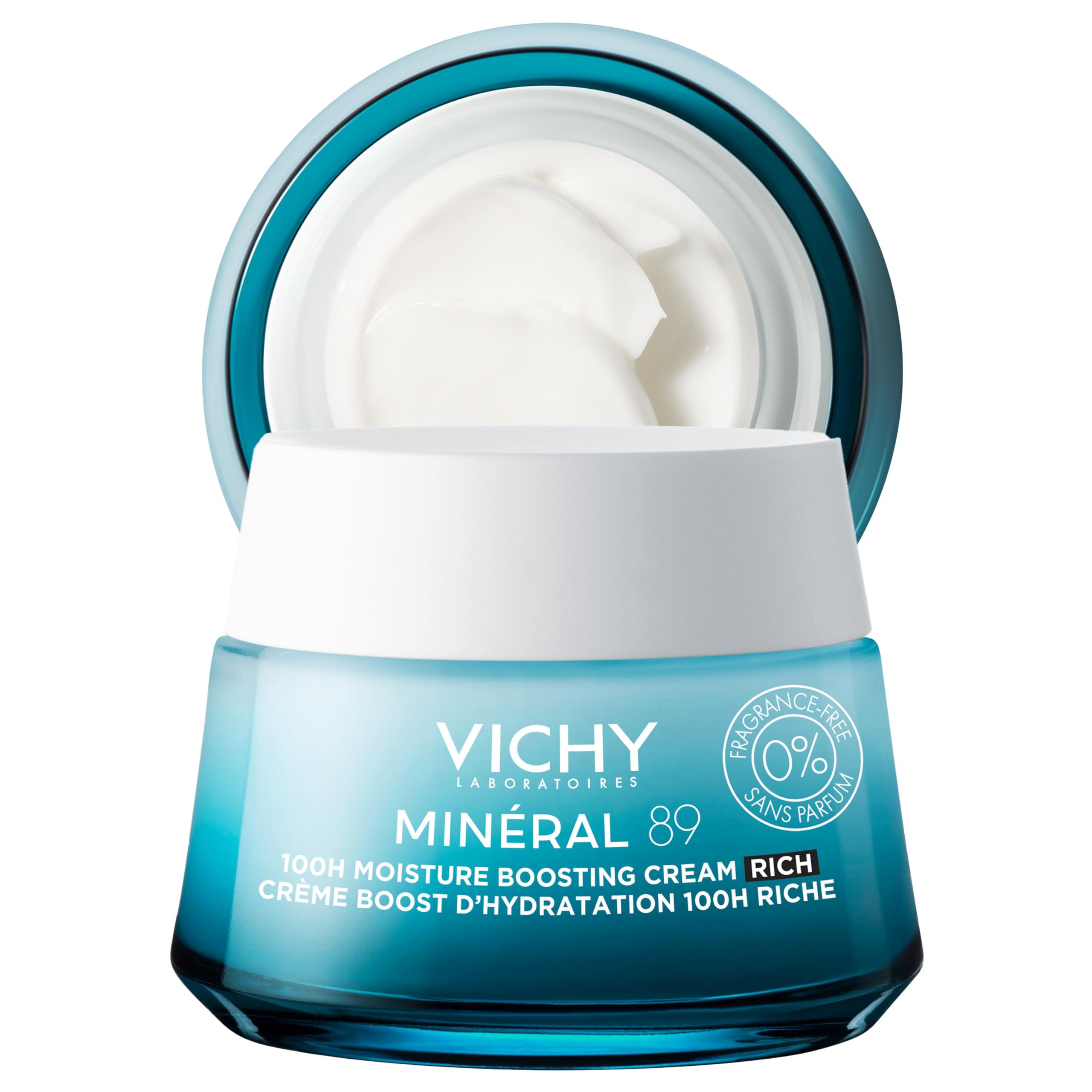 VICHY Mineral 89 Cream, 100H Rich Moisture Boosting Cream | Hydrating Face Moisturizer with Hyaluronic Acid & Niacinamide | Dail