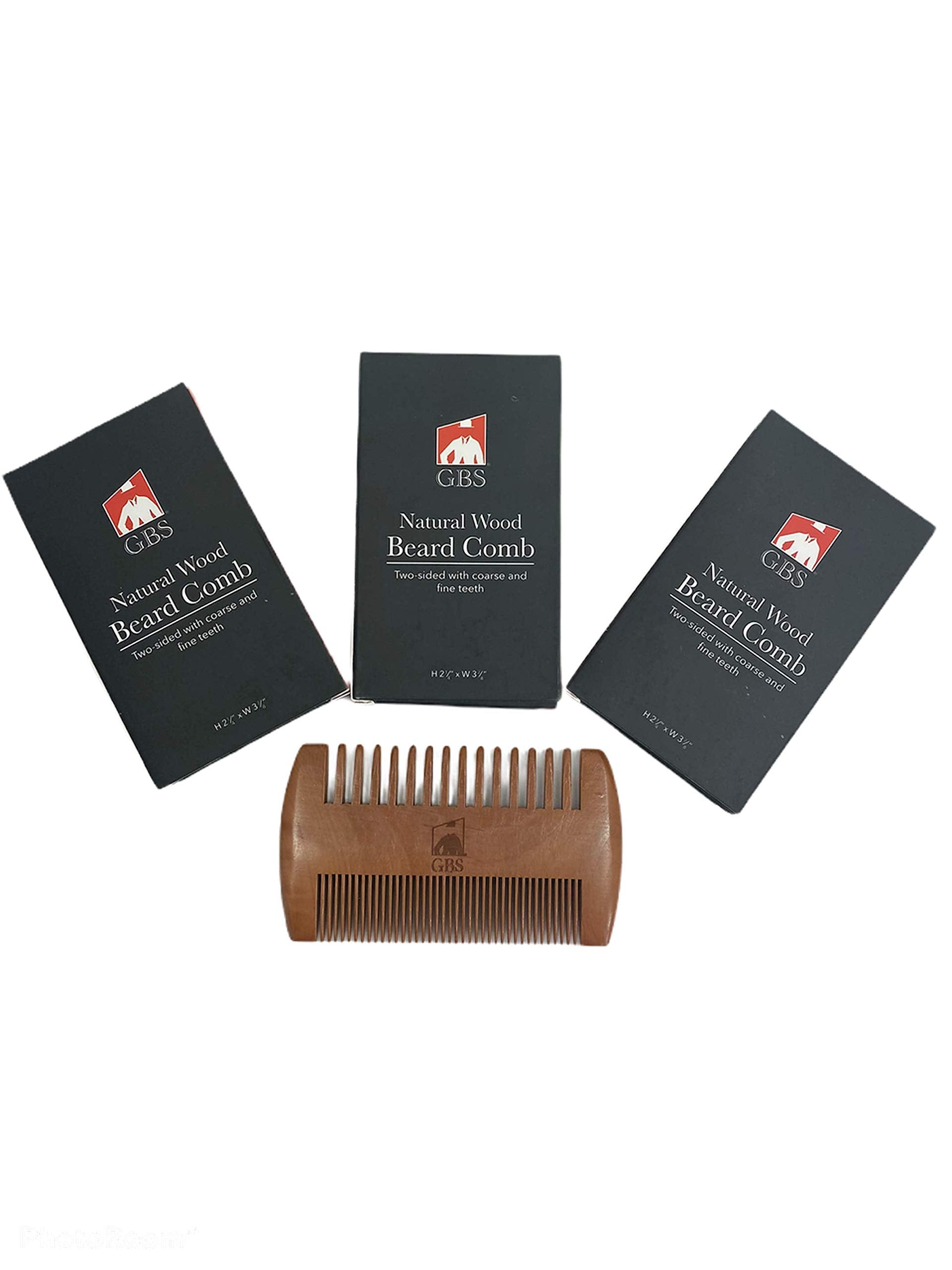 G.B.S 2 Sided Beard Comb - Pocket Sized Wooden Beard & Mustache Comb With Fine & Coarse Teeth - Perfect For Use With Beard Balms
