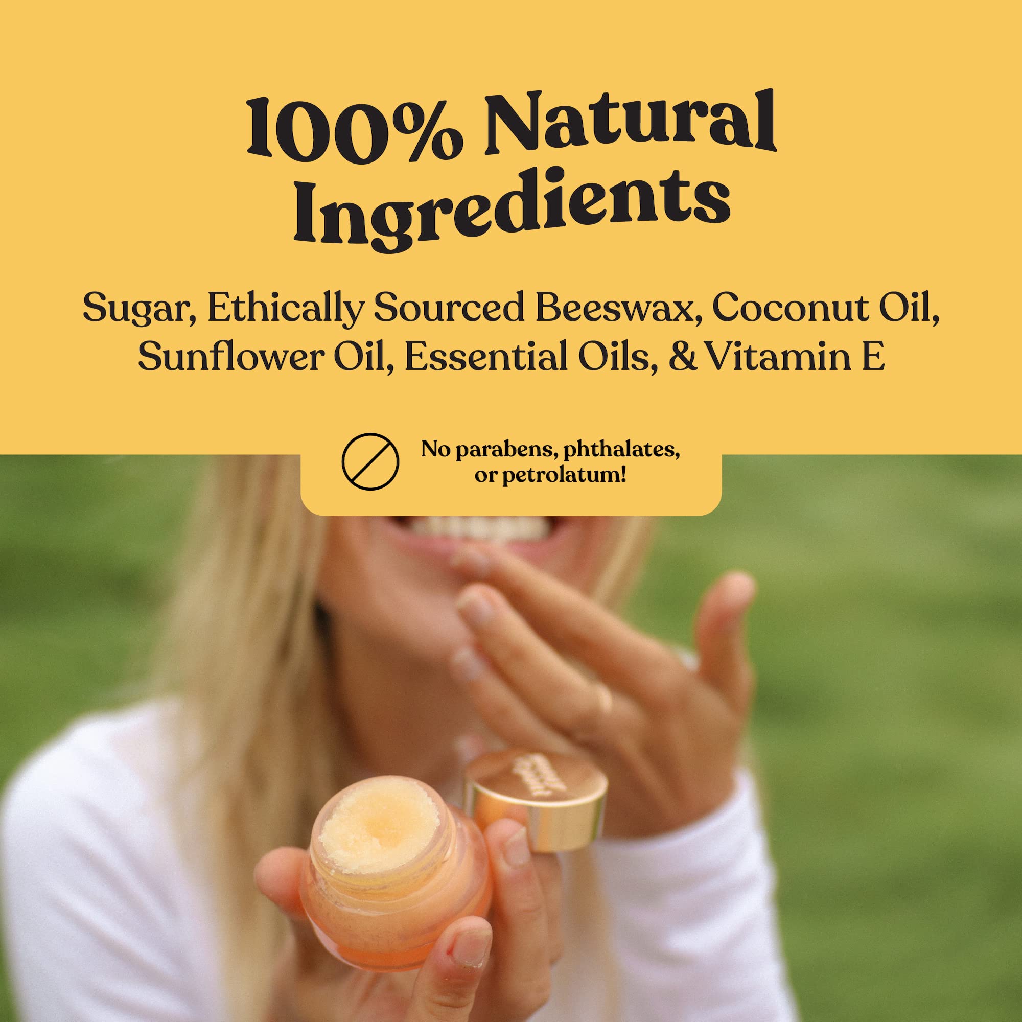 Poppy & Pout Natural Lip Scrub, Moisturizing Sugar Scrub For Dry Lips, Lip Scrubber Exfoliator With Essential Oils Smooths And H