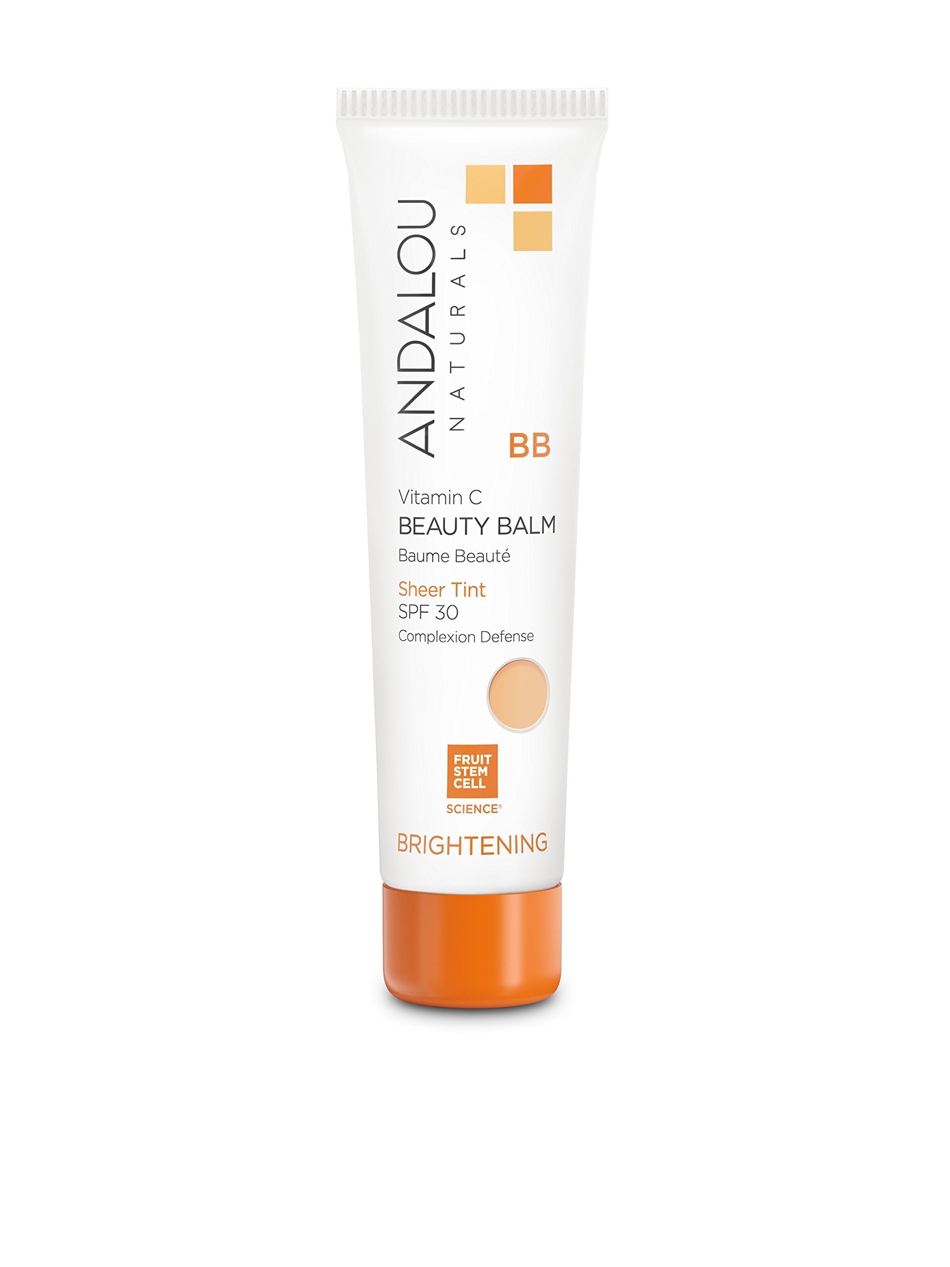 Andalou Naturals Vitamin C Bb Beauty Balm Sheer Tint Spf 30, 2-In-1 Bb Cream & Face Sunscreen With Broad Spectrum Protection, Mi