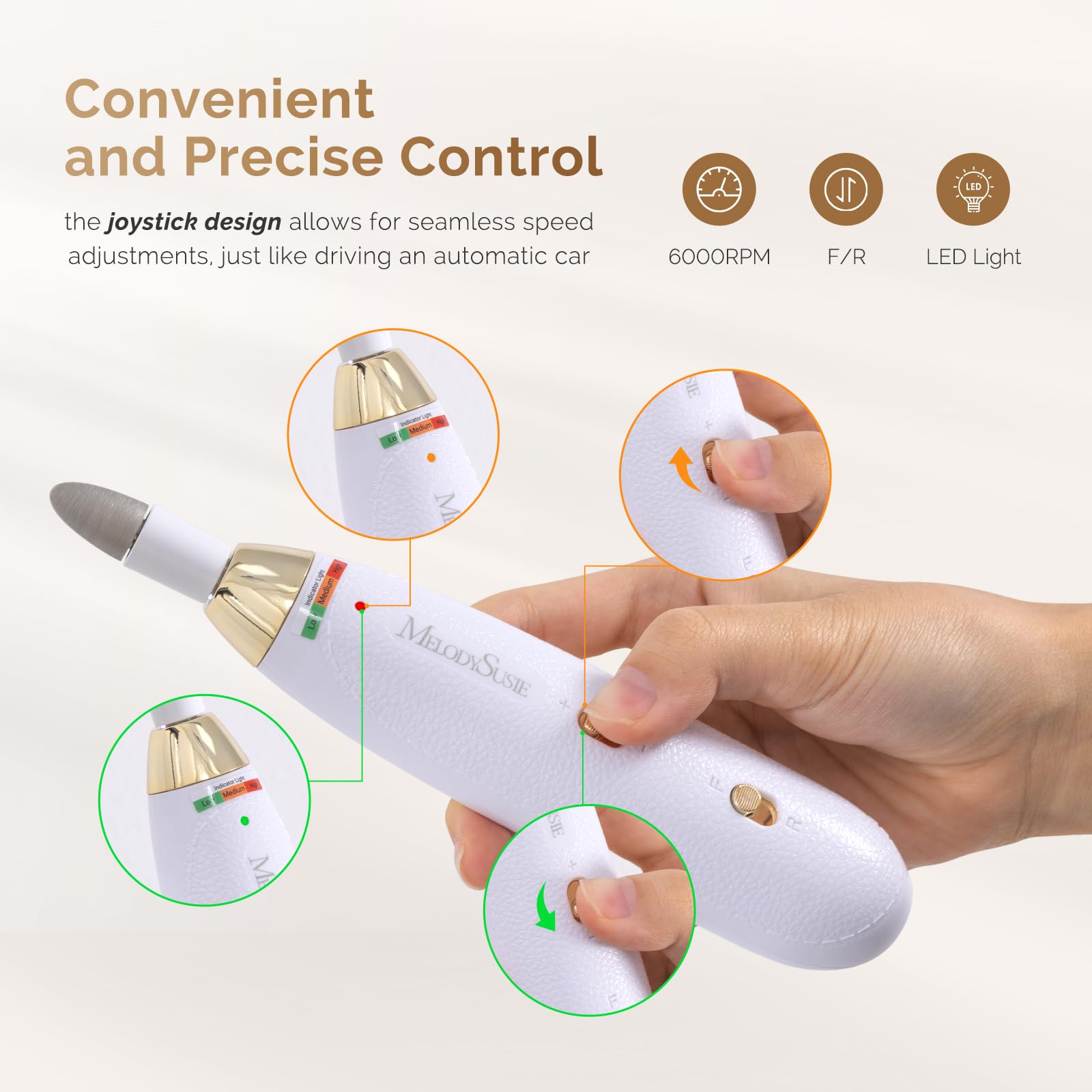 Melodysusie Professional Manicure Pedicure Kit, Cordless 8-In-1 Electric Nail Drill With 20 Speeds, Rechargeable E-File For Thic