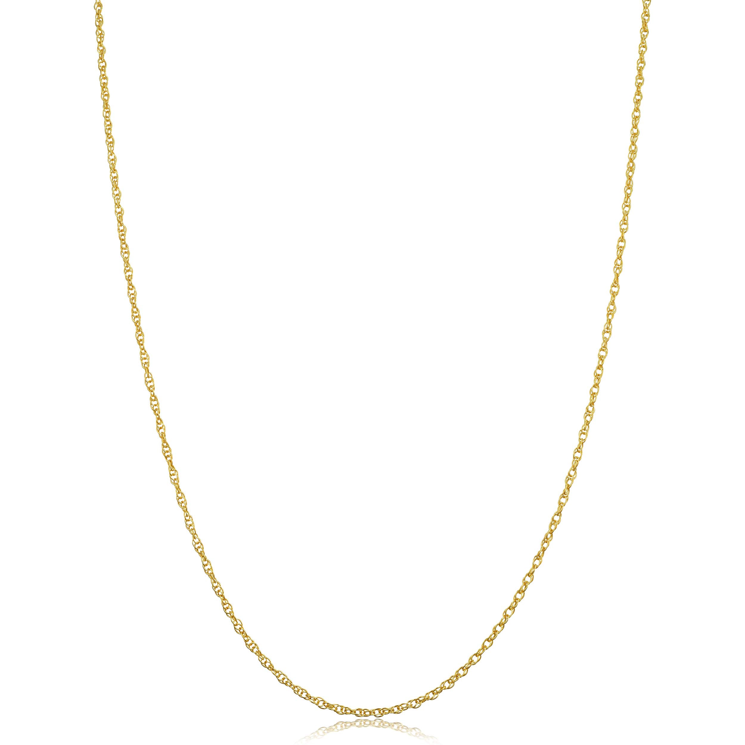 Kooljewelry Solid 10k Yellow Gold Rope Chain Necklace (1.3 mm, 20 inch)