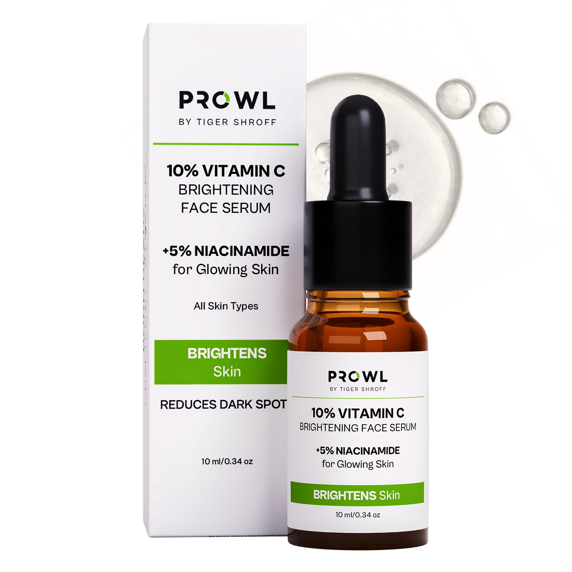 Prowl By Tiger Shroff 10% Vitamin C Serum For Daily Glowing Skin | Reduces Dark Spots & Evens Skin Tone For Men | Face Brighteni