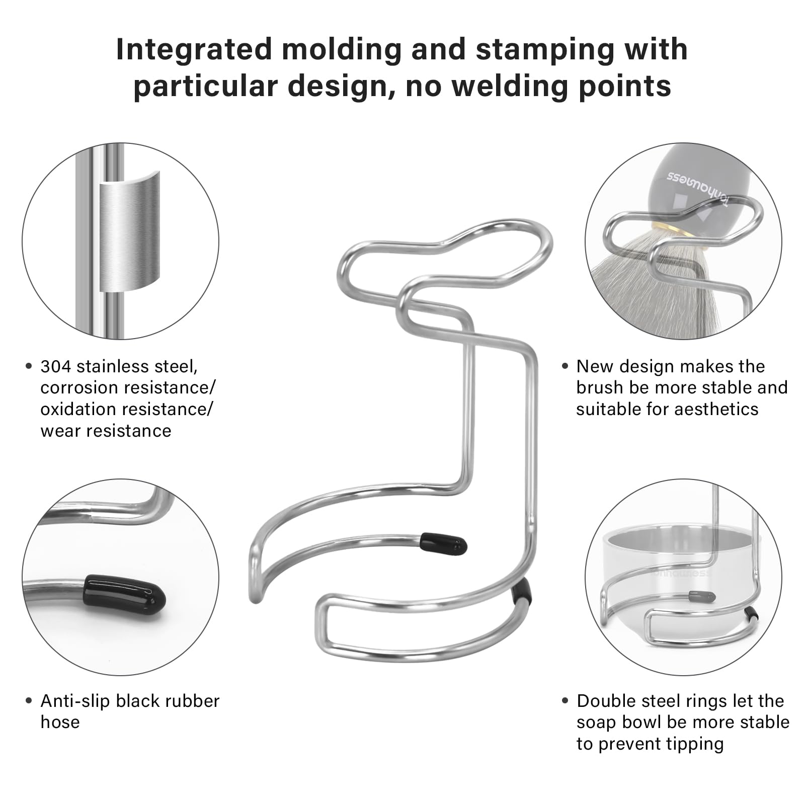 Shaving Brush Kit for Men, 3 in 1 Shave Brush Set Includes Pure Badger Hair Shaving Brushes, 3 Layers Stainless Steel Shaving Bo