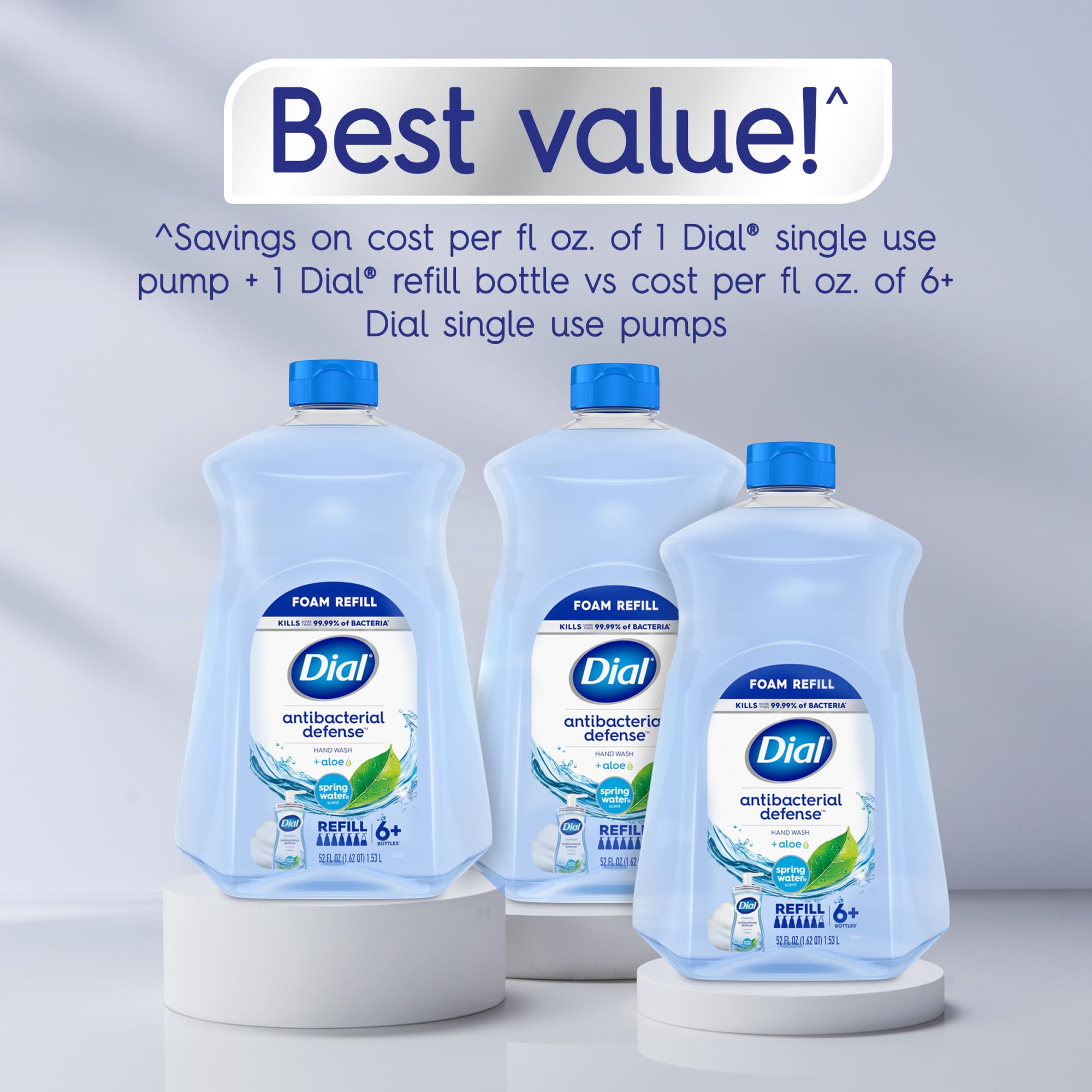 Dial Antibacterial Foaming Hand Soap Refill, Spring Water, 52 Fl Oz