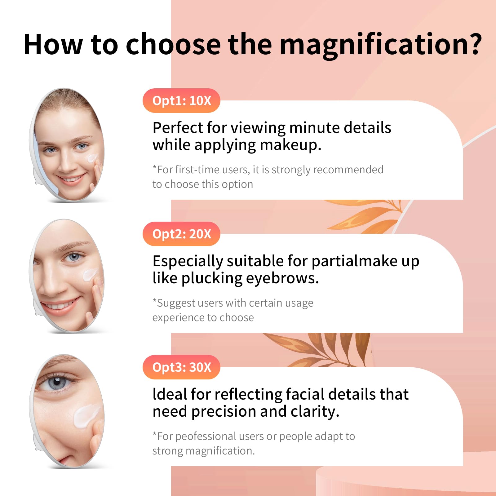 Suupvaor Magnifying Mirror 10X with Suction Cups, 6inch Travel 10X Magnified Mirror Large Round Makeup Mirror with High Magnific