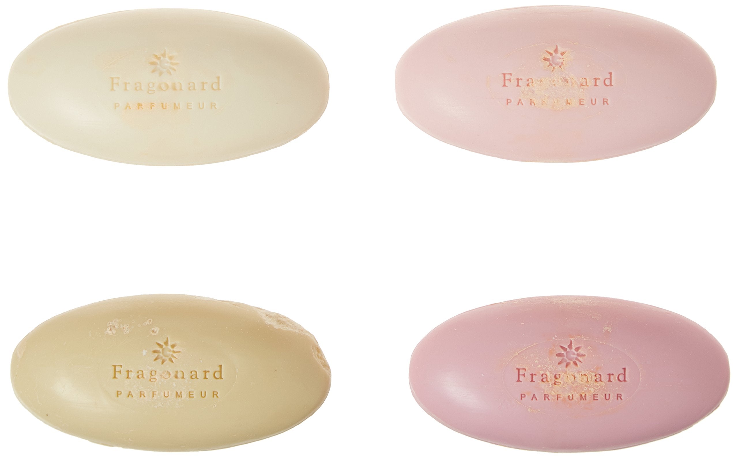 Fragonard Flower Gift Box - 4 Assorted Scented Soaps in Pink, White, Yellow, and Purple