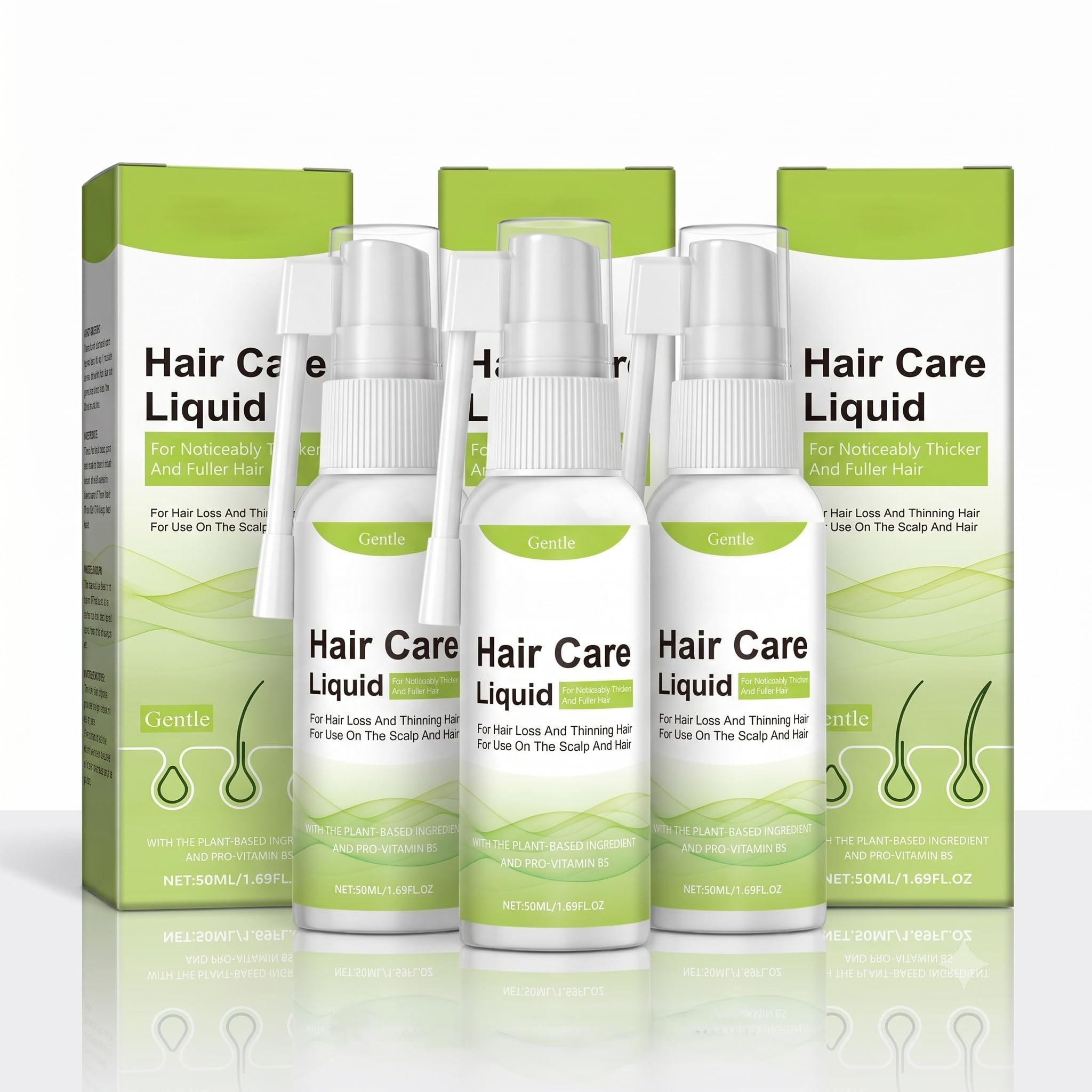 Gentle Hair Care Liquid Spray with Rosemary Extract, Vitamin B5, Peppermint Extract, for Hair Loss and Thinning Hair, 1.69 fl oz