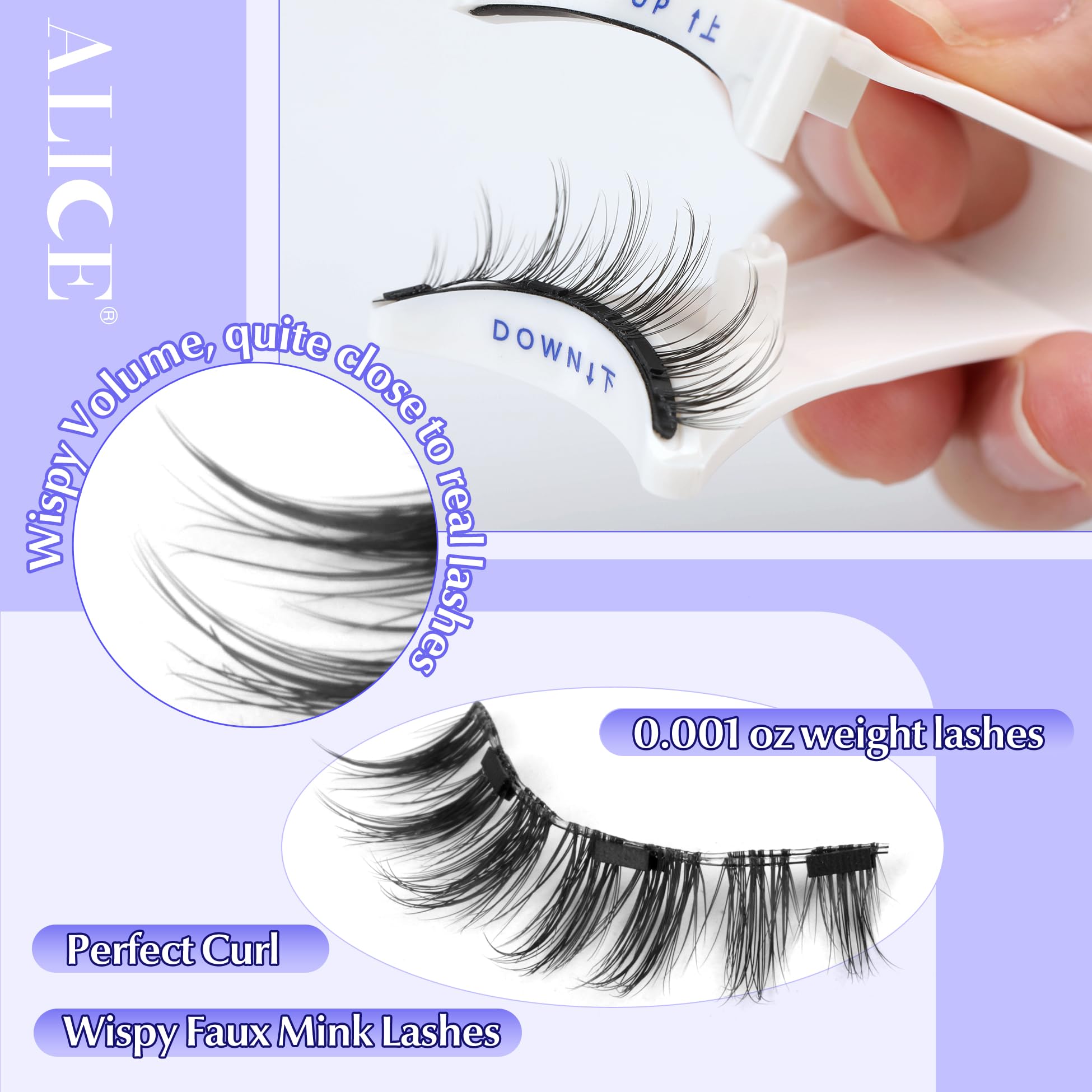 Magnetic Eyelashes With Applicator Reusable Magnetic Lashes Without Eyeliner Natural Anime No Glue Needed Magnetic Lashes Manga