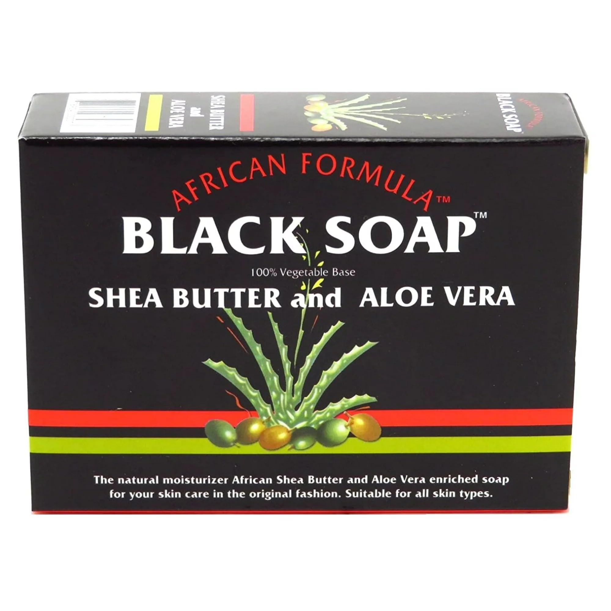 Madina African Black Soap Shea Butter And Aloe Vera, 3.5 Oz (Pack Of 12)