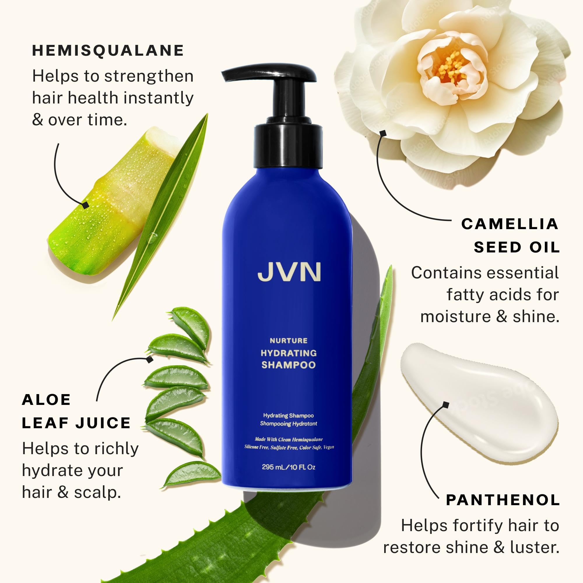 JVN Nurture Hydrating Shampoo, New and Improved, Instantly Moisturizing and Deeply Nourishing Shampoo for Dry Hair, 10 Fluid Oun