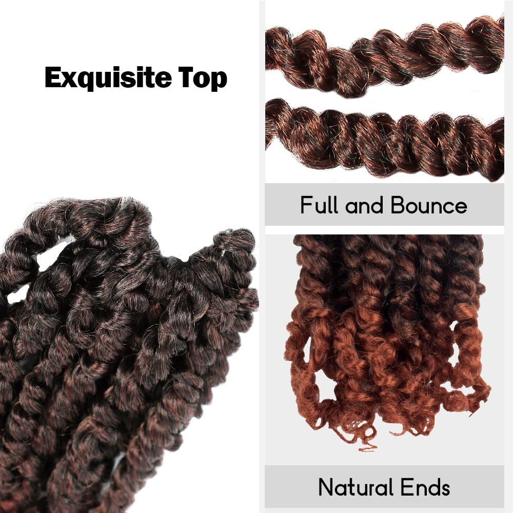 Wudas Long Passion Twist Hair 22 Inch Pre-Twisted Passion Twists Crochet Hair Ombre Ginger Red Pre-Looped Synthetic Crochet Brai