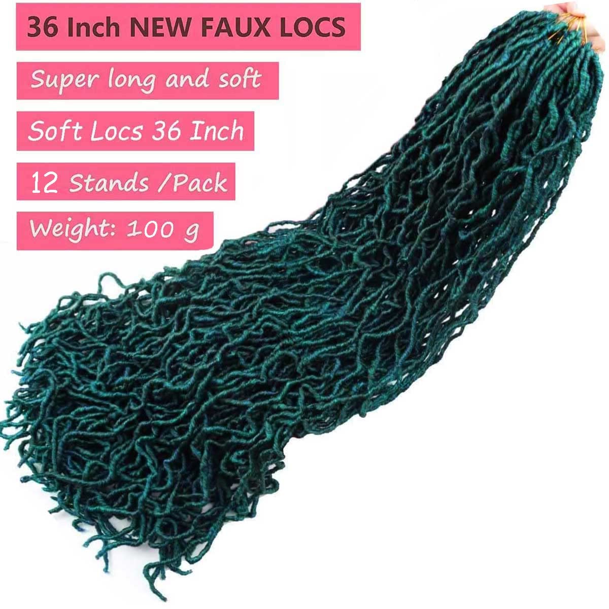36 Inch Soft Locs Crochet Hair Pre Looped 6 Packs Super Long Faux Locs Crochet Braids Goddess Locs Dreadlocs Synthetic Hair For