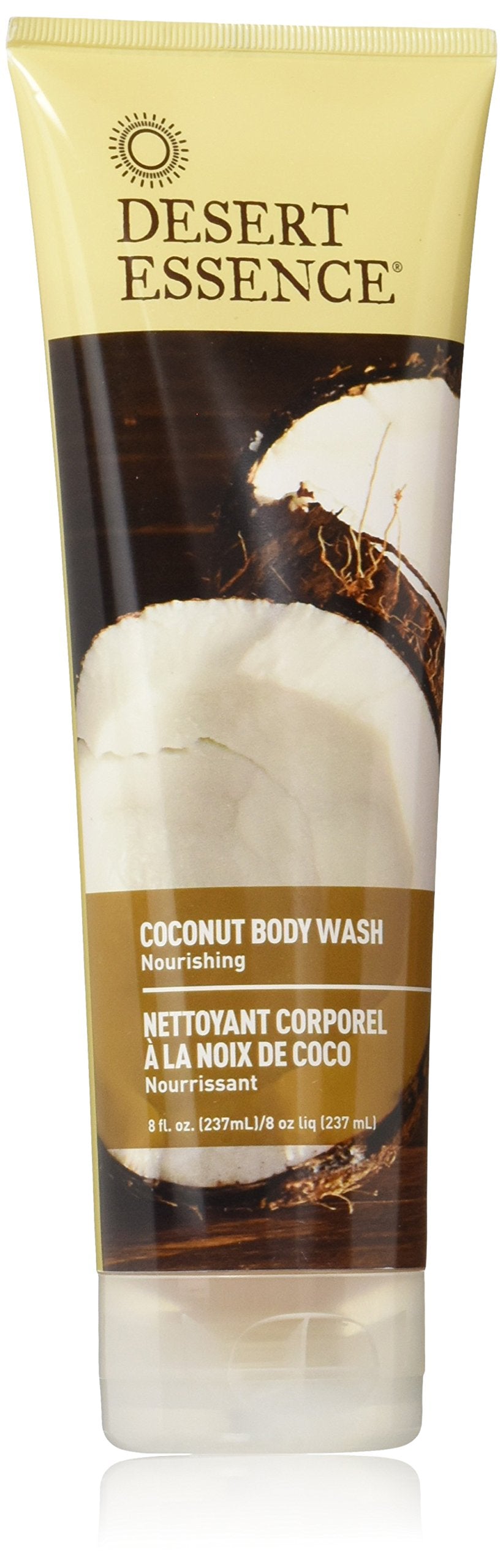 Desert Essence Coconut Body Wash 8 fl. oz, Gluten Free, Vegan, Cruelty Free, Hydrating, Nourishing, Moisturizing, Coconut Oil, J
