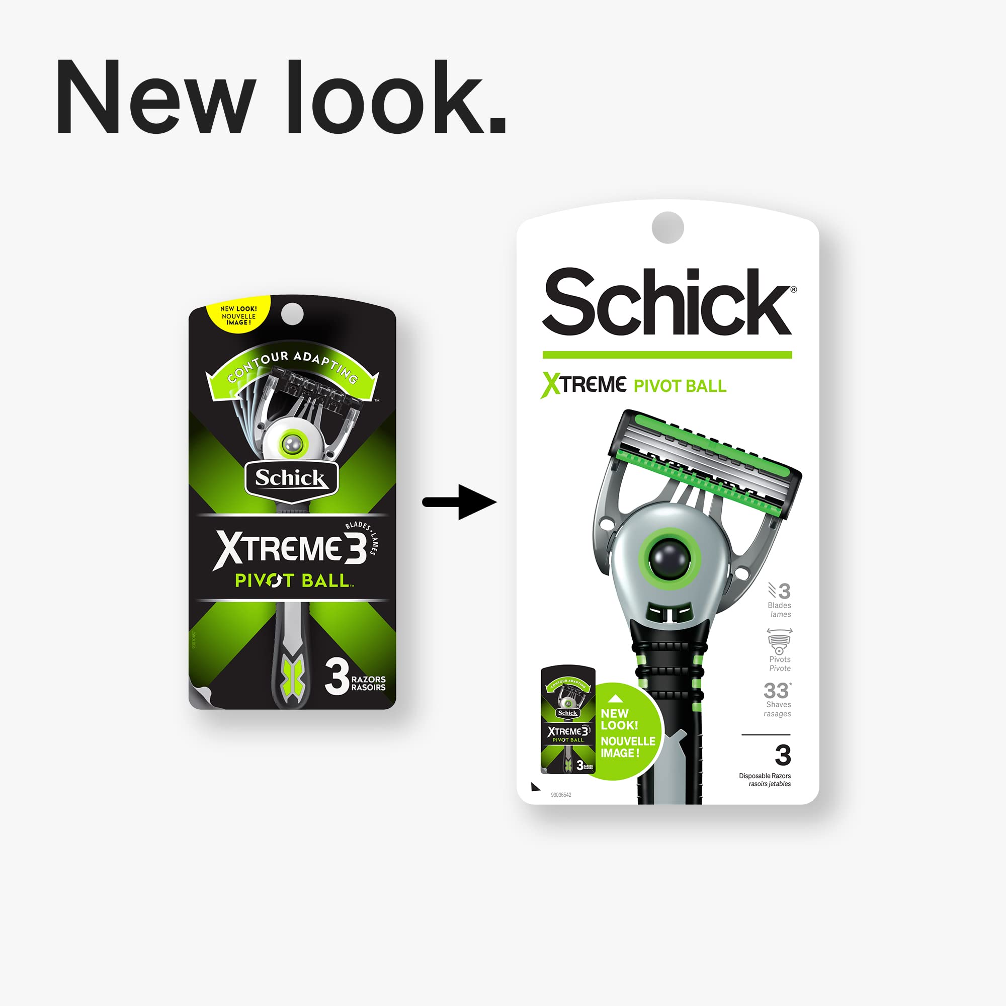 Schick Xtreme Pivot Ball Razor - Disposable Razors Men, Pivot Razor, Schick Pivot Ball, 3 Count