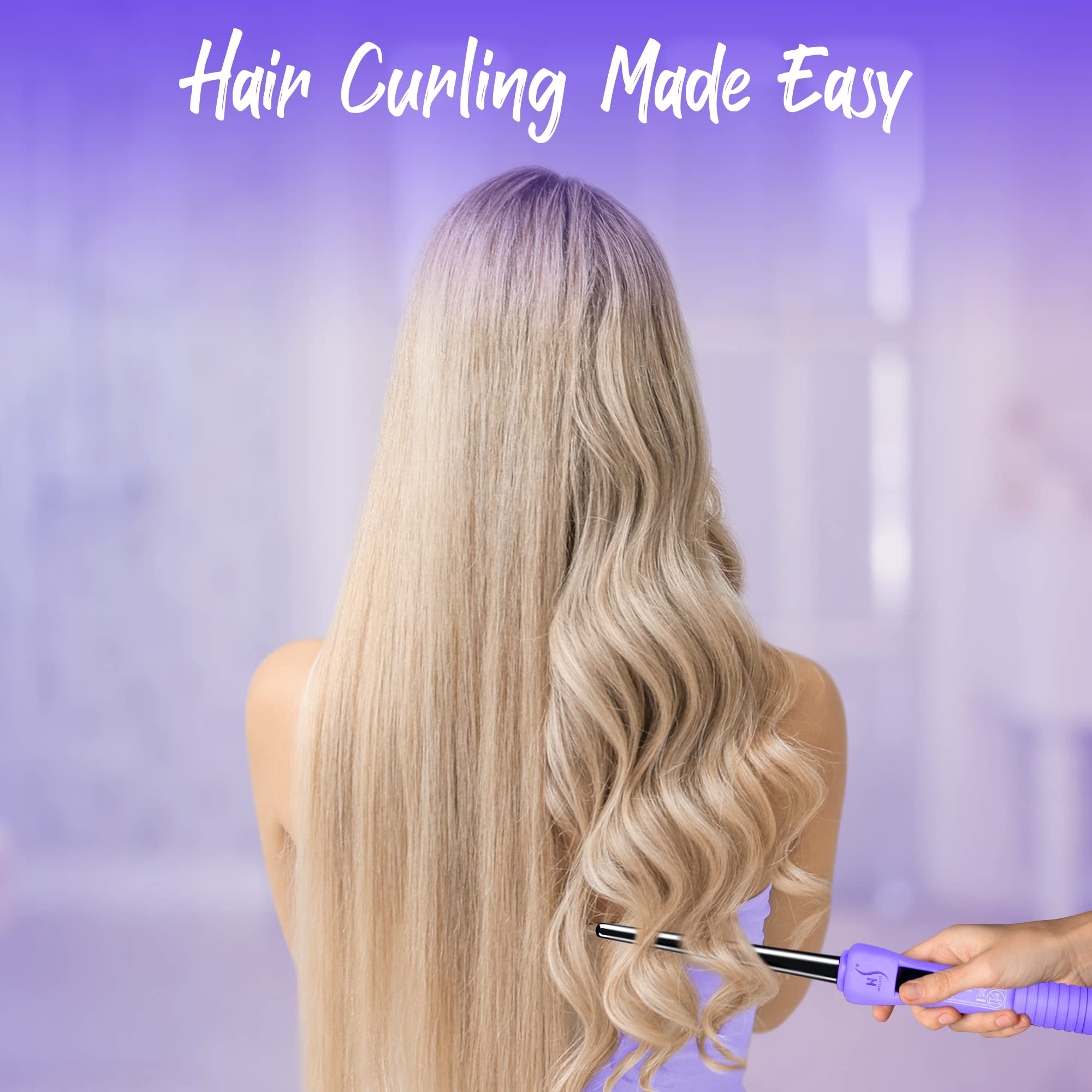 Herstyler Baby Curls Mini Curling Iron  Tapered 9Mm To 13Mm Curling Iron  1/2 Curling Wand With Dual Voltage  Thin Curling Iron