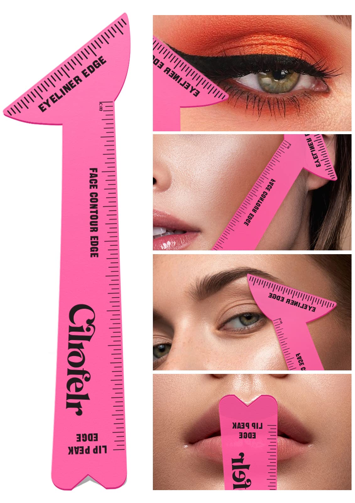 Cilrofelr 4 In1 Eyeliner Stencils For Hooded Eyes, Reusable Eyeliner Stencils Tool For Beginners, Multi-Purpose Makeup Tool For