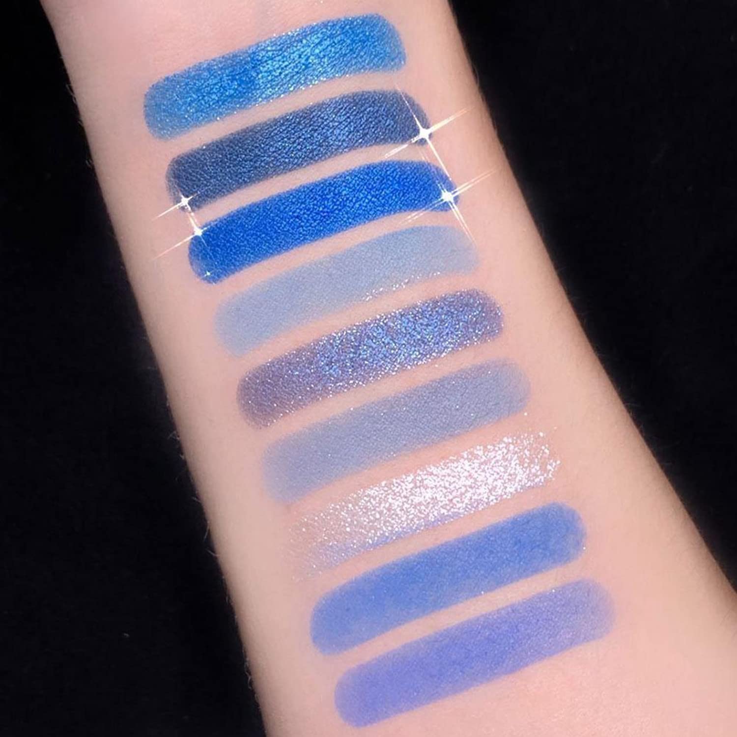 Maepeor Black Grey Smokey Eyeshadow Palette 9 Colors Cool Toned Matte Glitter Eyeshadow Palette Longlasting Waterproof Smoky Eye