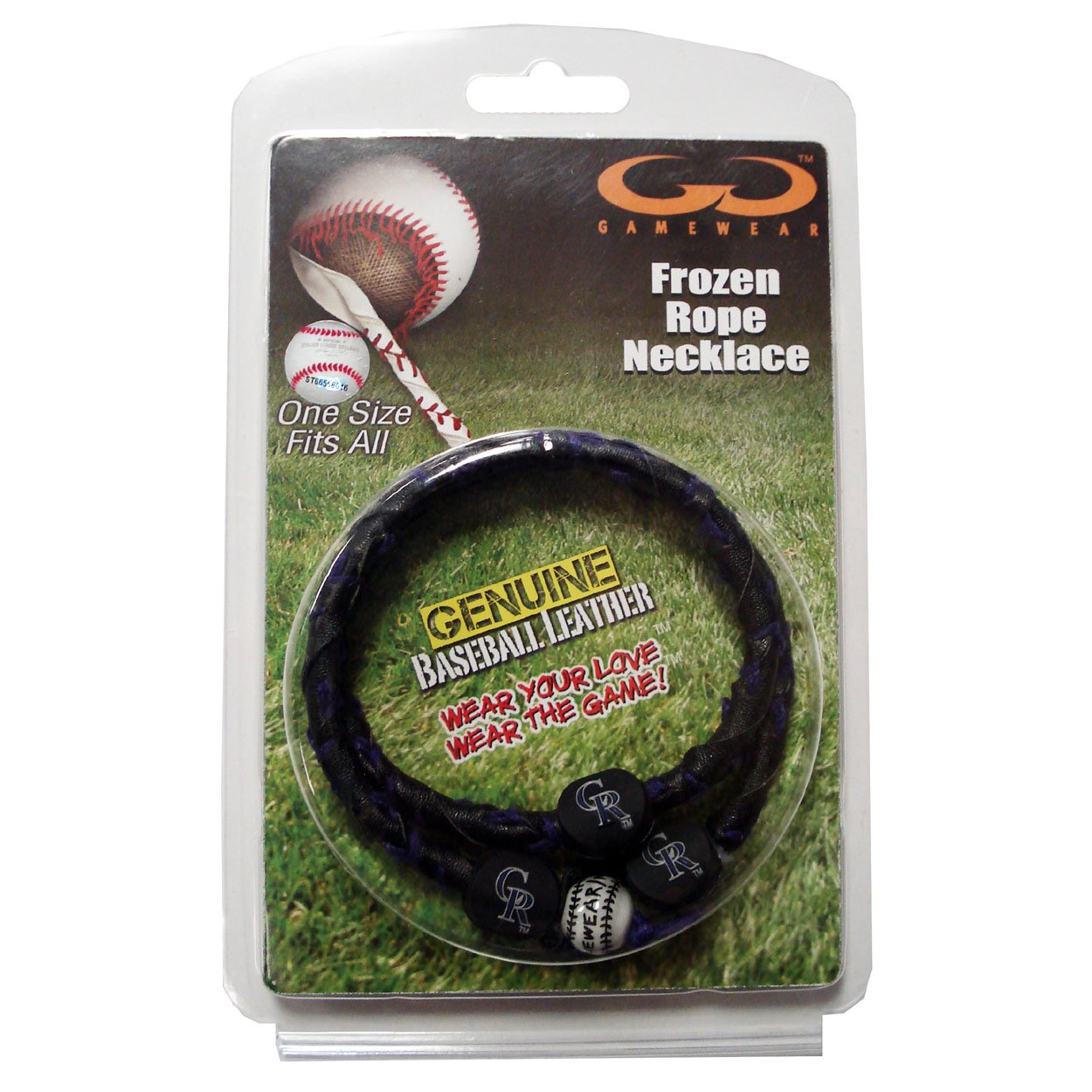 MLB Colorado Rockies Team Color Frozen Rope Baseball Necklace