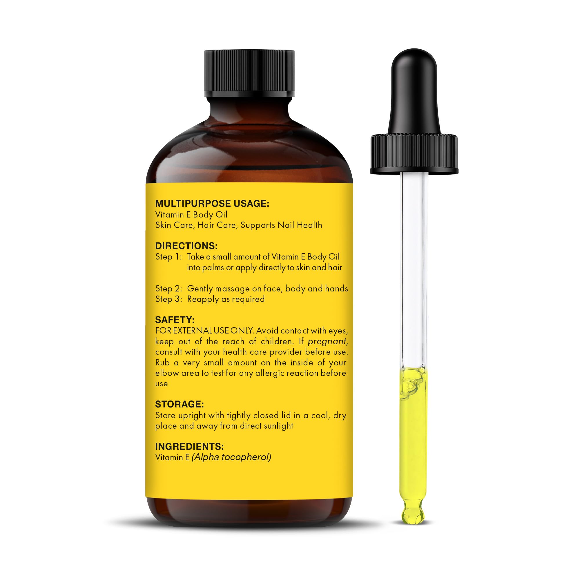 Majestic Pure Vitamin E Oil - 100% Pure & Natural | Premium Grade, Cold-Pressed And Tocopherol To Repair Dry, Damaged Skin | Moi