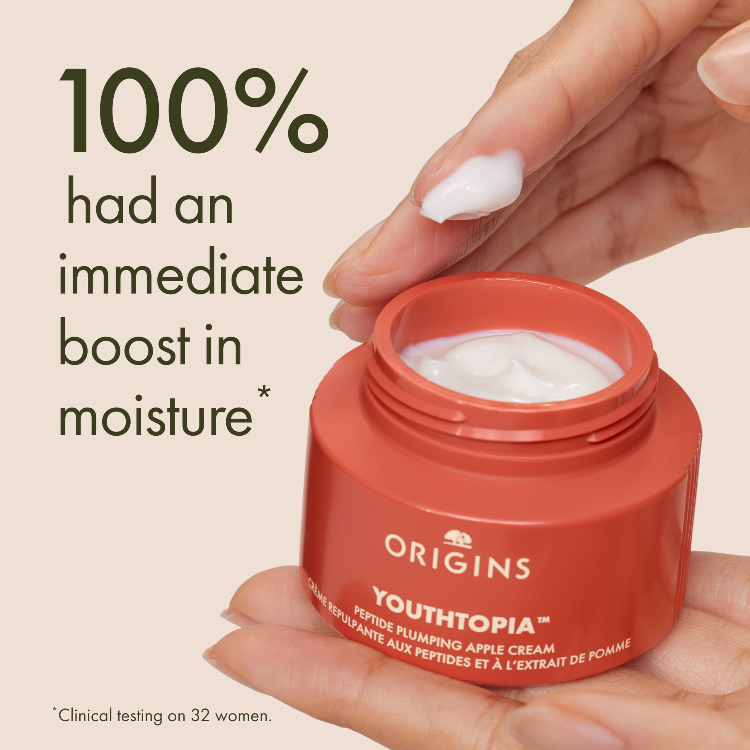 Origins Youthtopia Peptide Plumping Apple Moisturizer | Boosts Skin's Bounce & Plumps | With Peptides & Apple Stem Cells, 1.7 Fl